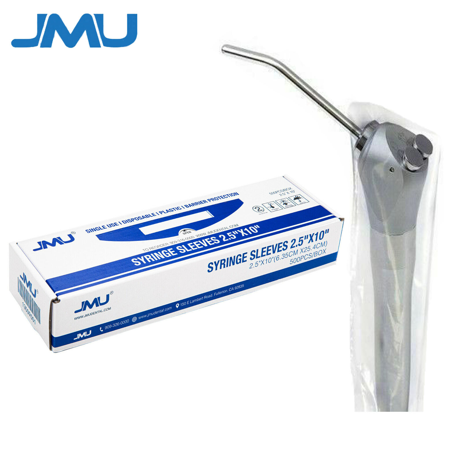 10Boxes JMU Dental 3 Way Air Water Syringe Sleeves Handpiece Covers 2.5″x10″