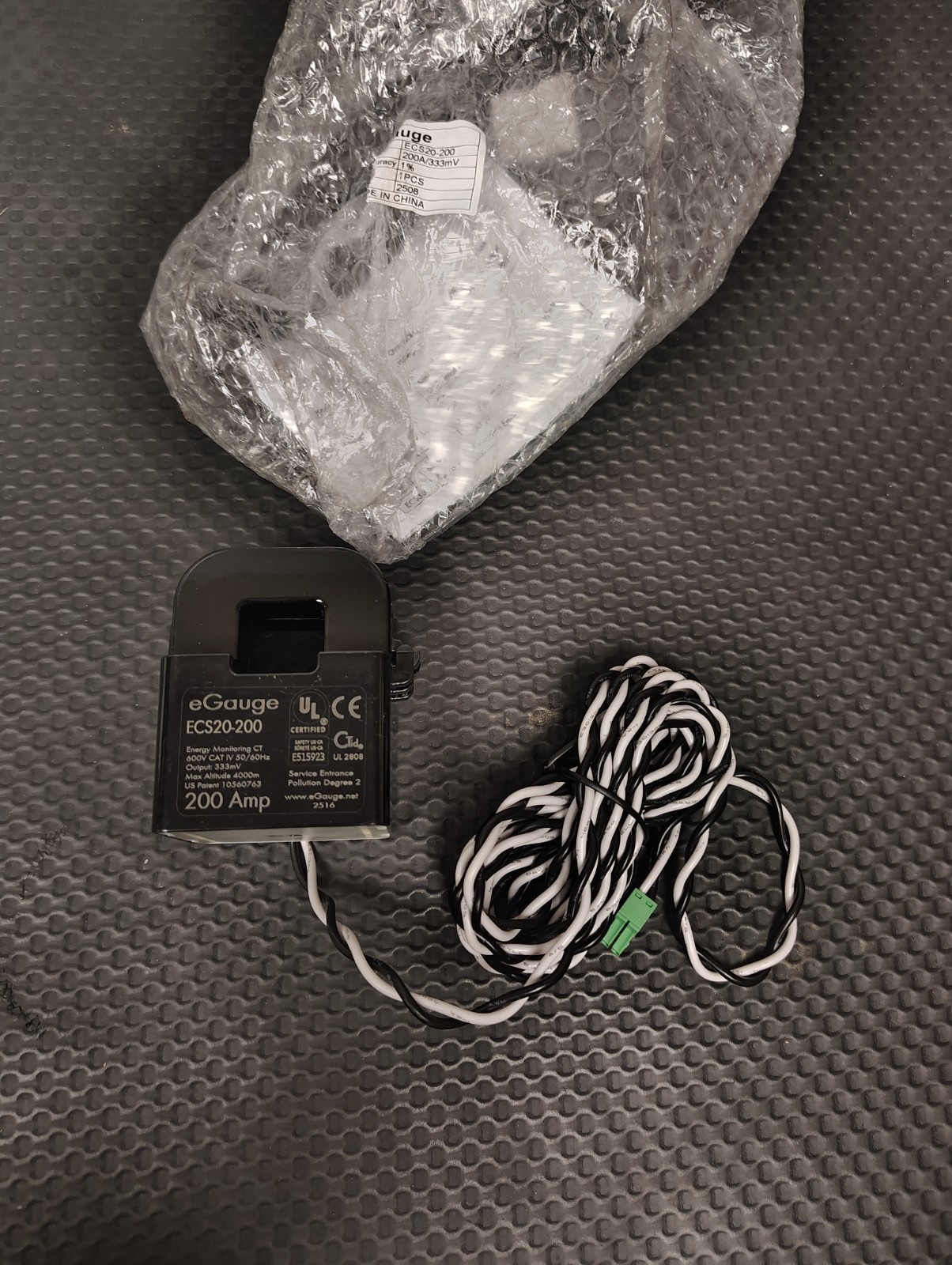 ECS20-200A 20mm AC Current Transducer by eGauge