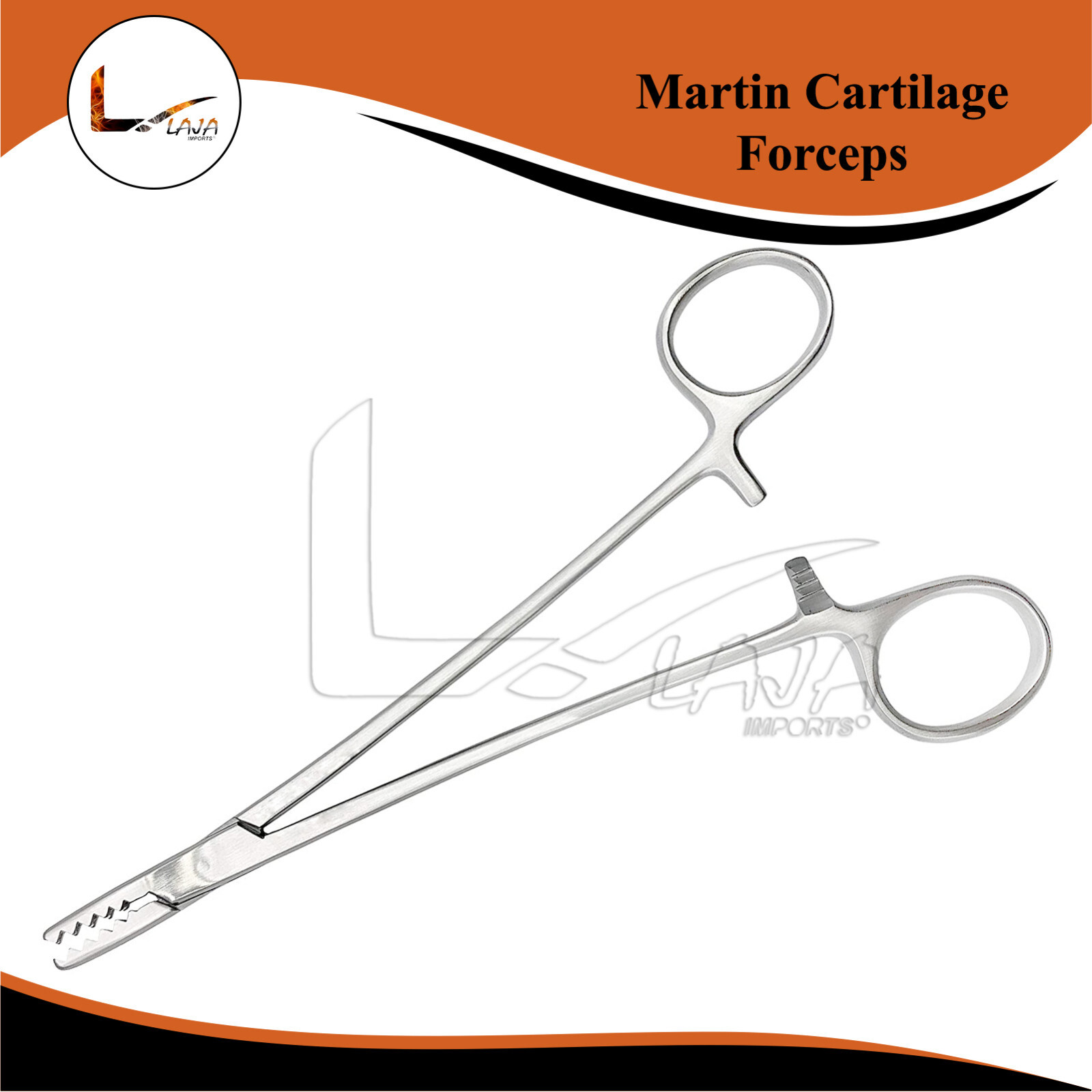 Martin Cartilage Forceps Curved 20 cm OR Grade German Steel Surgical Instrument