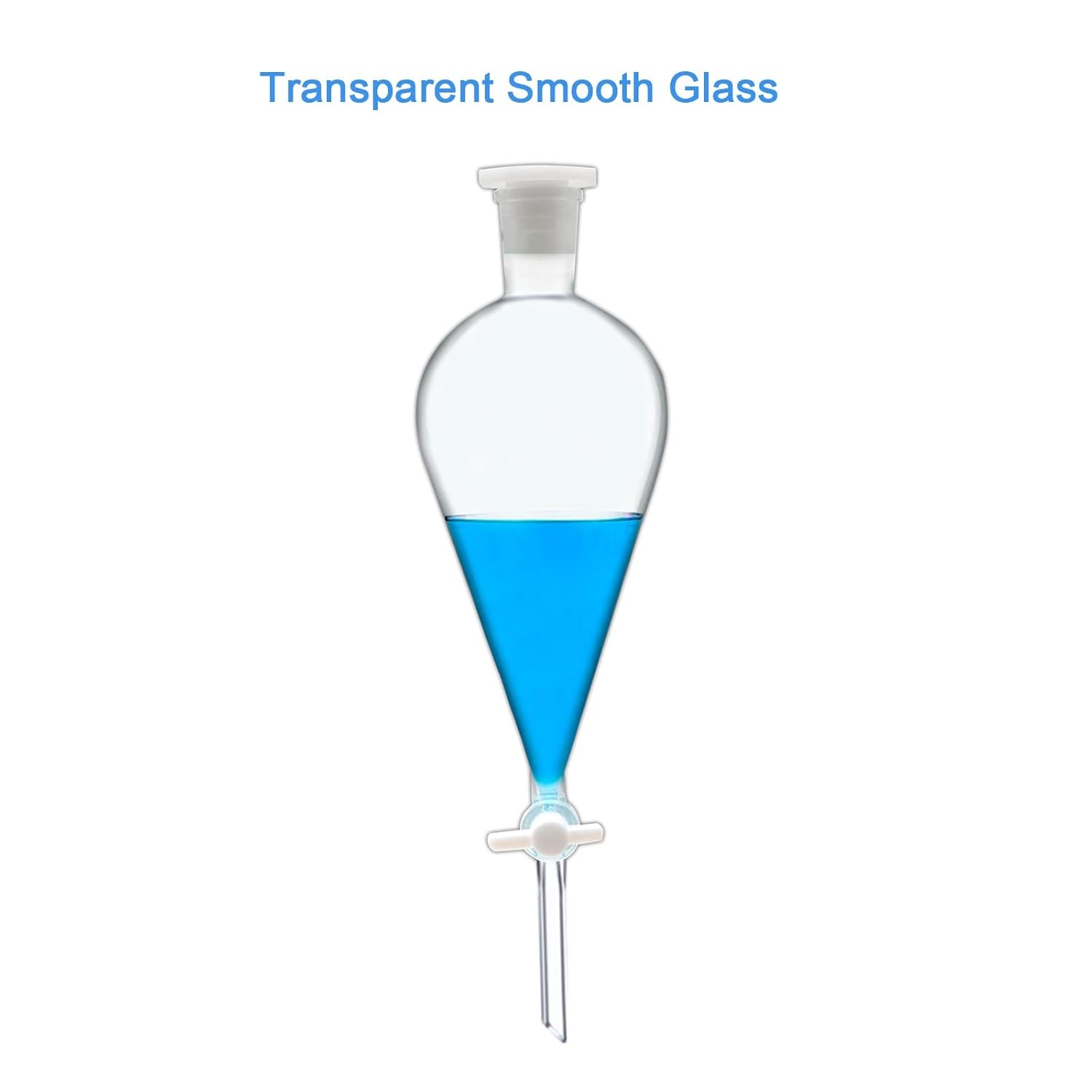 Borosilicate Glass 250ML Separating Funnel Heavy Wall Conical Separatory Funnel