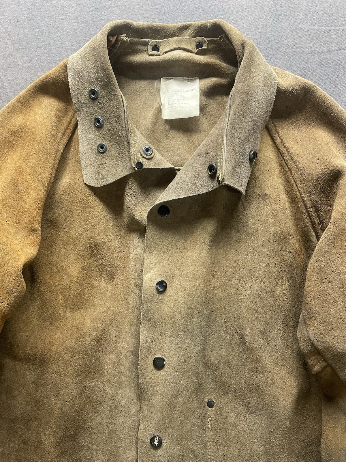 Vintage Weldmark Cowhide Leather Welding Jacket Brown Size L Back Buckle