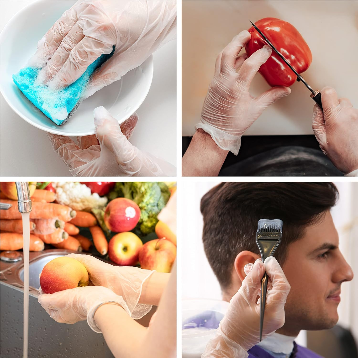 Disposable Gloves S, Food Safe, Bulk of 200 Pcs|Latex and Powder-Free Clear Viny
