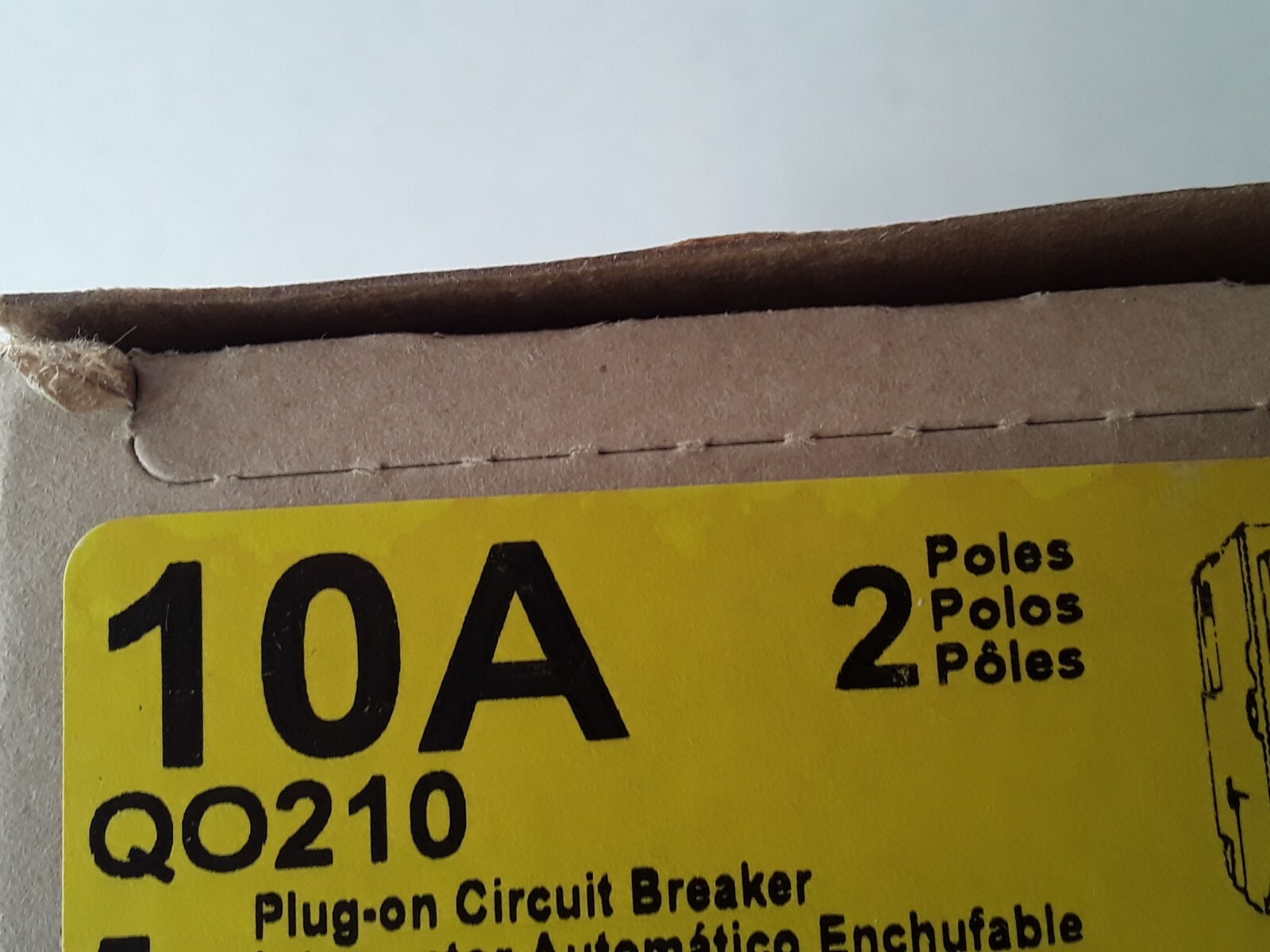 WORKS Square D QO210 2-Pole Circuit Breaker 10A 120/240VAC 1 Phase Plug-In Mount