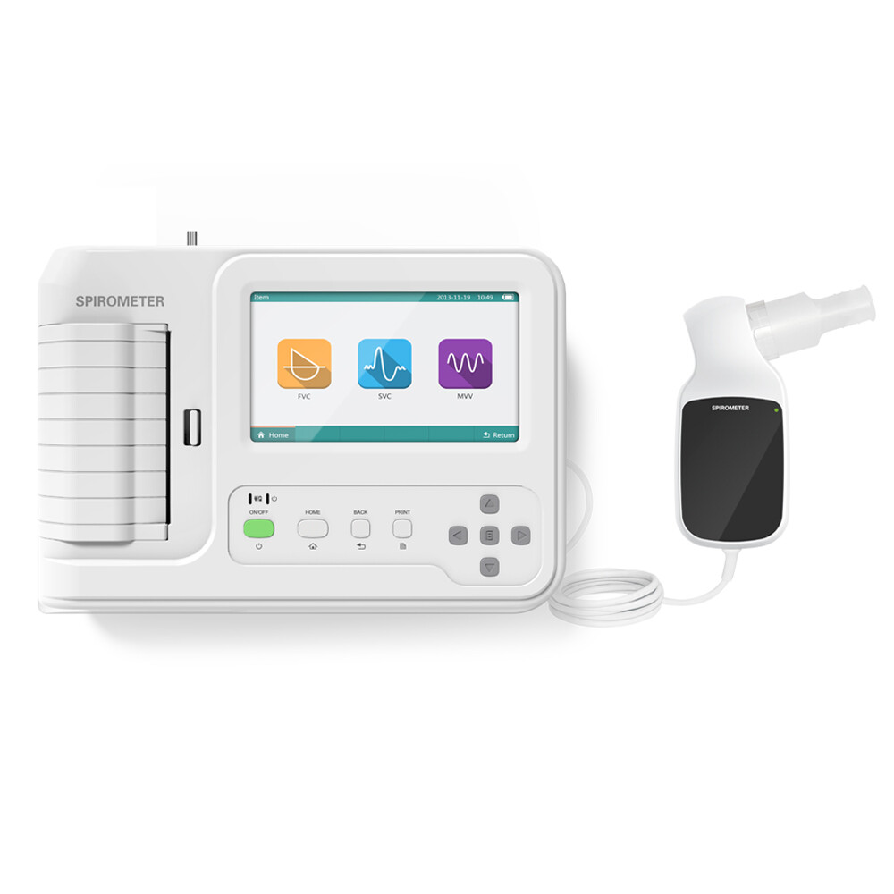 Handheld Spirometer Touch Screen Pulmonary Function Spirometry FVC+Printer