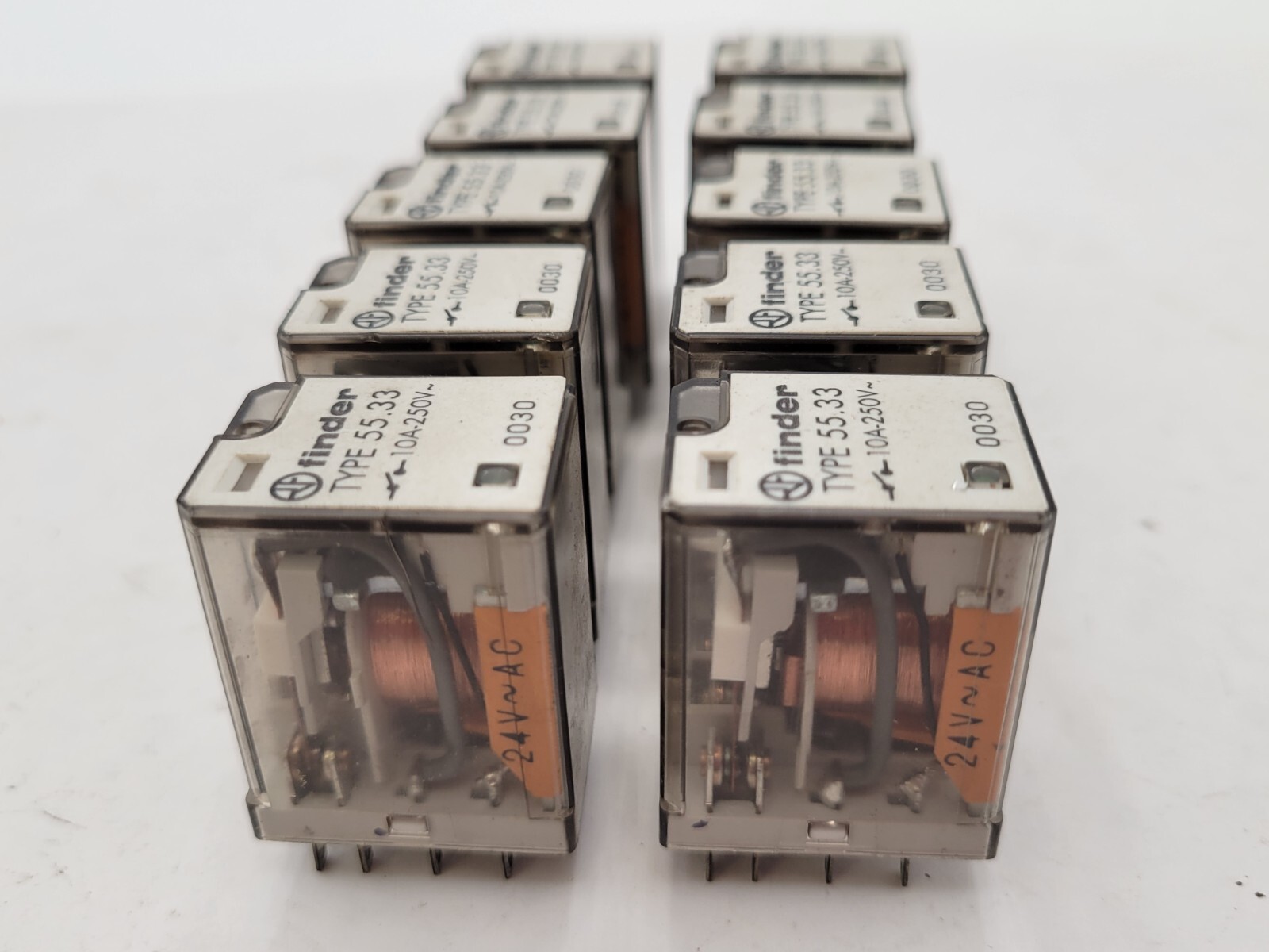 10Pc Finder 55.33 General Purpose Relay Plug-in Mount 10A 250VAC 3PDT Coil 24V