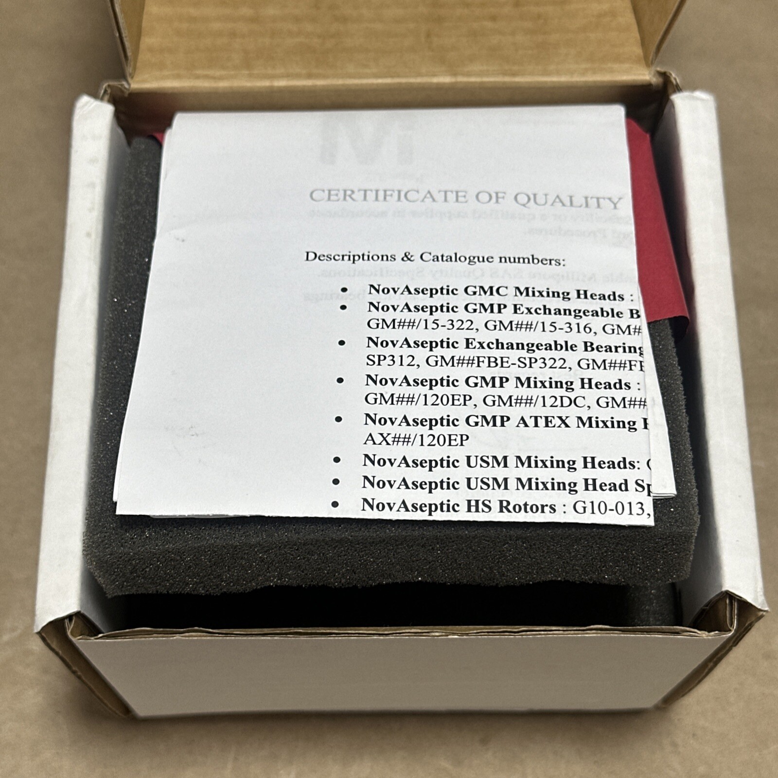 NEW IN BOX- Millipore NovAseptic GM5/15-326 Mixing Head GMP500 W/ EB, EP, DC