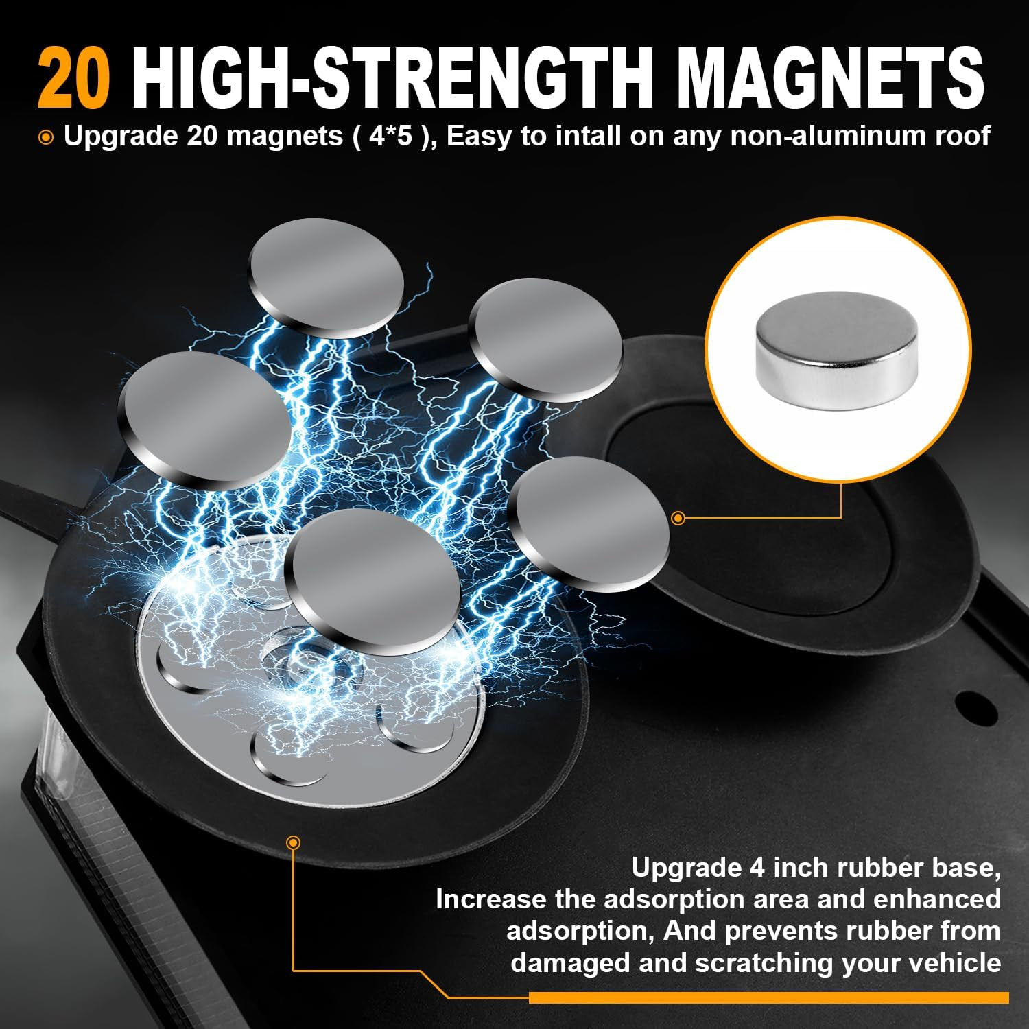 16.5 Inch Roof Top Beacon Emergency Strobe Light 56 LED Magnetic Warning Caution