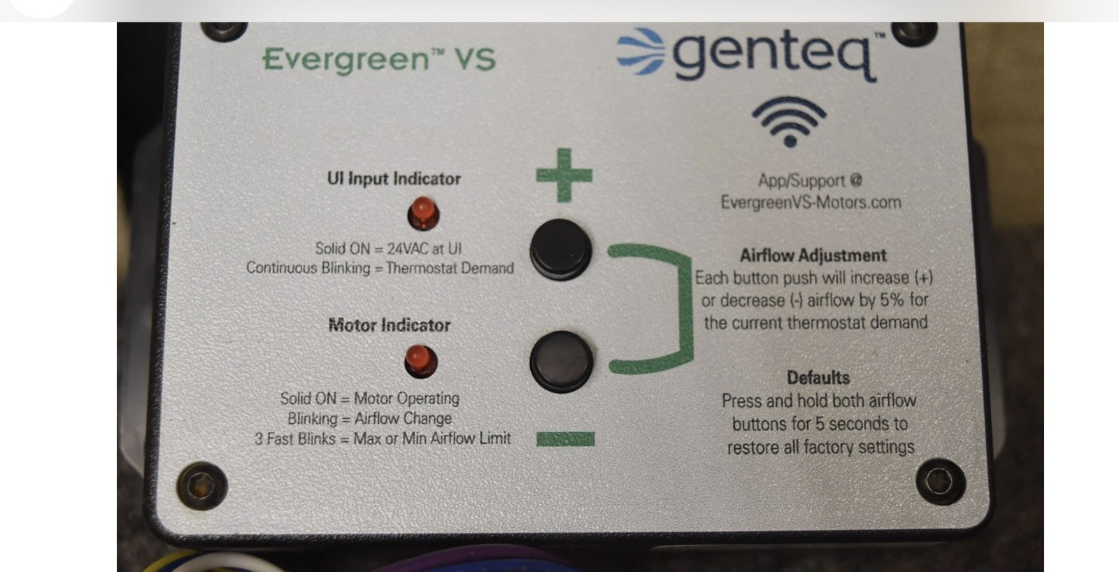 Genteq Evergreen VS User Interface 5K010V – New