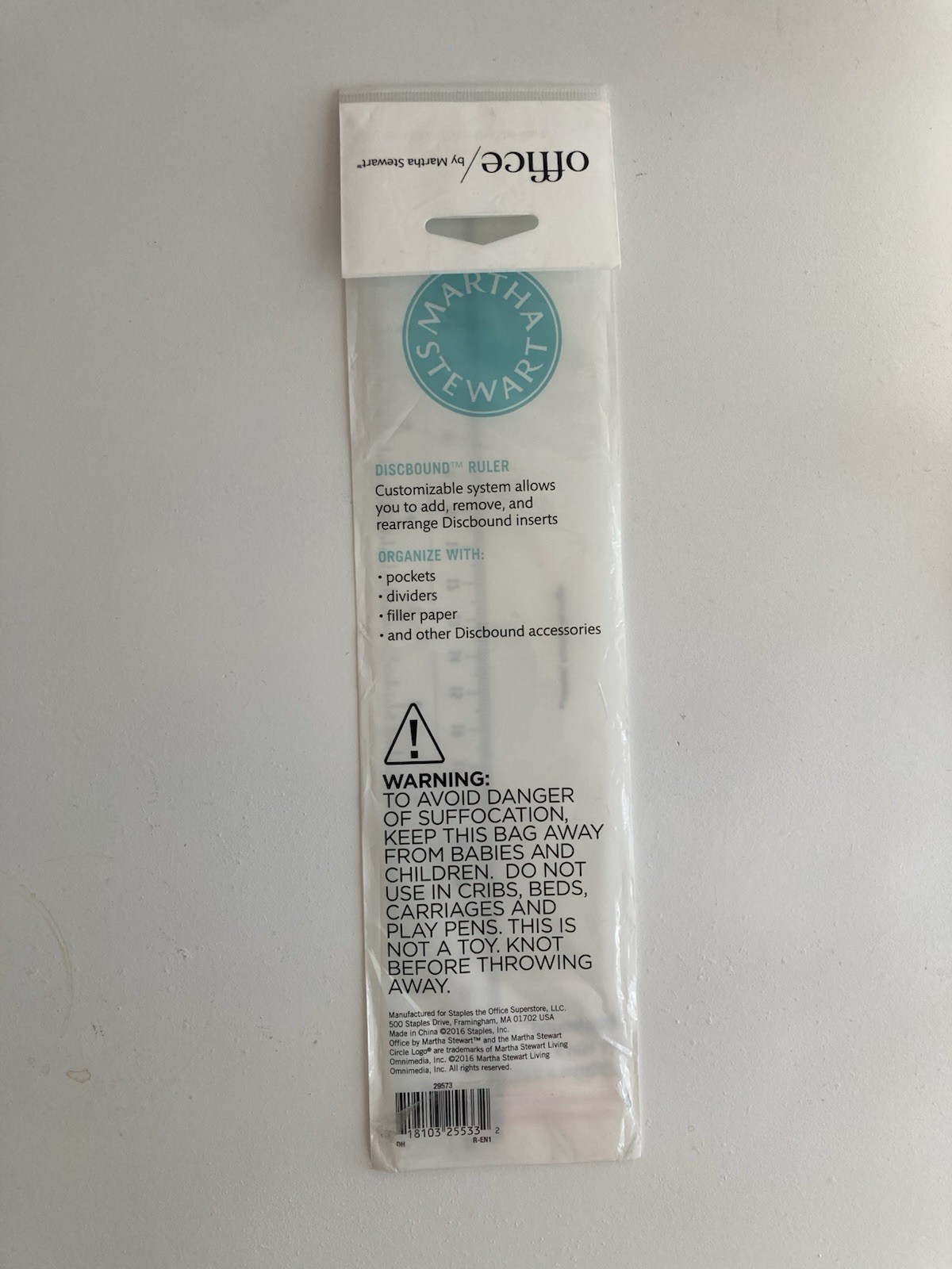 Martha Stewart Office Discbound Ruler Clear 11 3/8 in x 2 3/8″ in NEW
