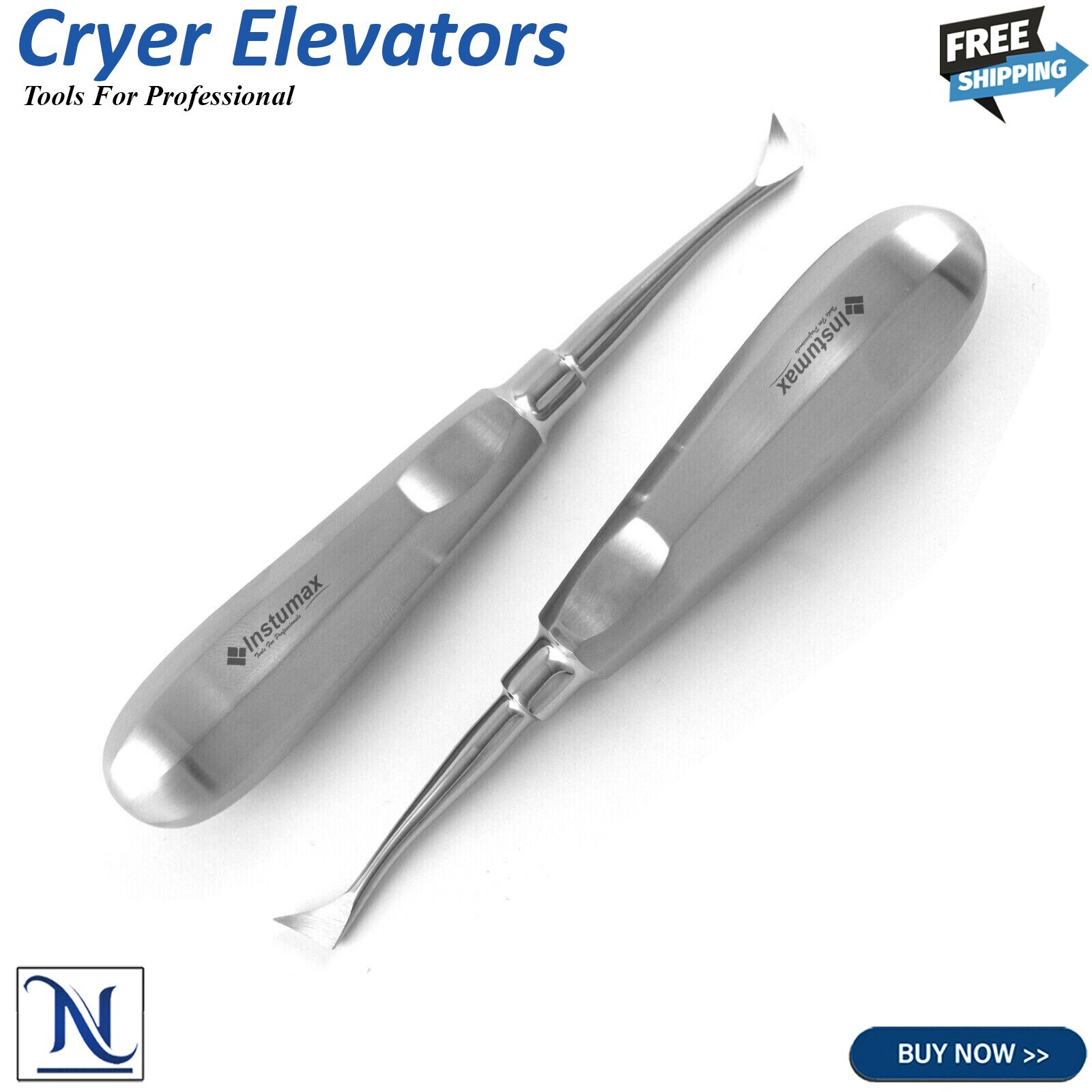 Set de 5 Elevadores Luxadores Dentales – Elevadores Quirúrgicos Rectos y Curvos