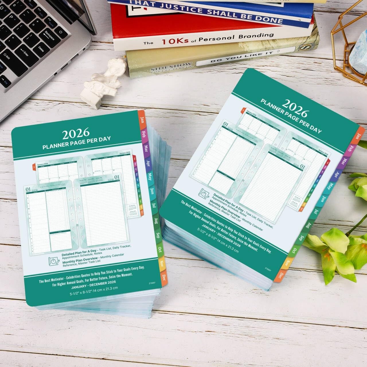 2026 Planner Refills – Jan.2026 – Dec.2026, Two Pages Per Day Daily ＆ Monthly…