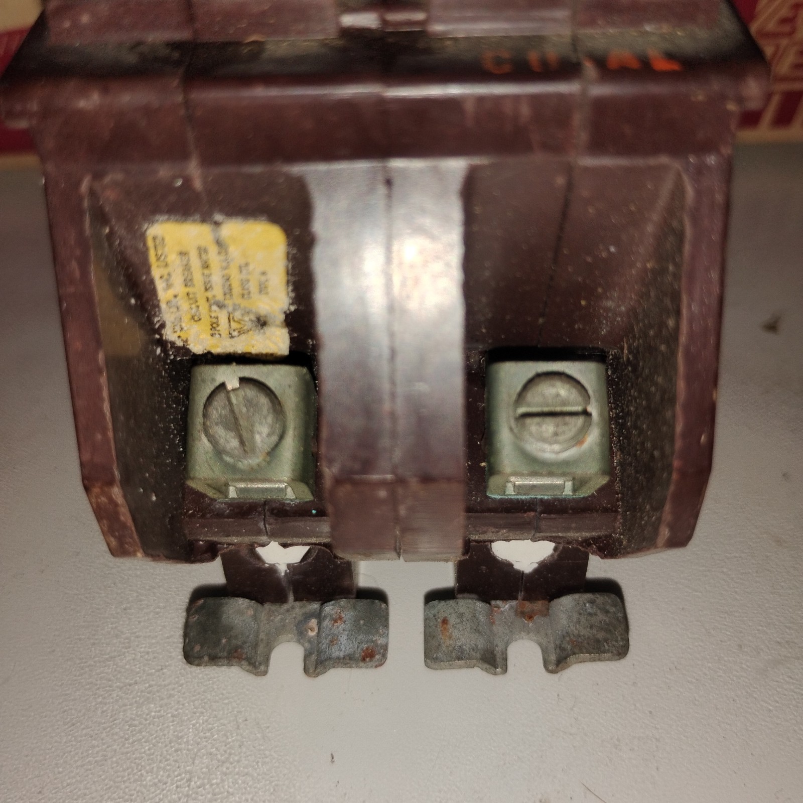 Vintage Wadsworth 30 Amp 2-Pole Circuit Breaker – Red Bar – Metal Feet – NOS