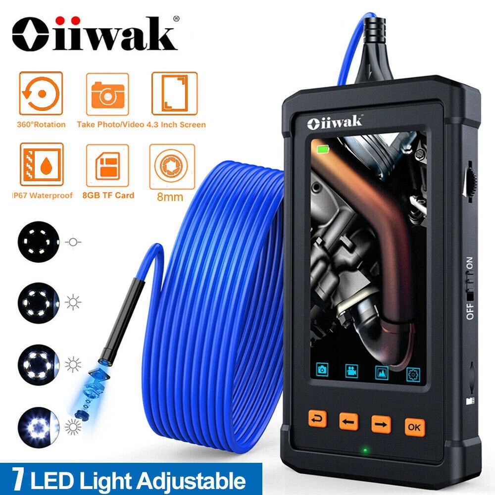 Industrial Endoscope Borescope LCD 4.3in Inspection Snake 1080P HD Video Camera