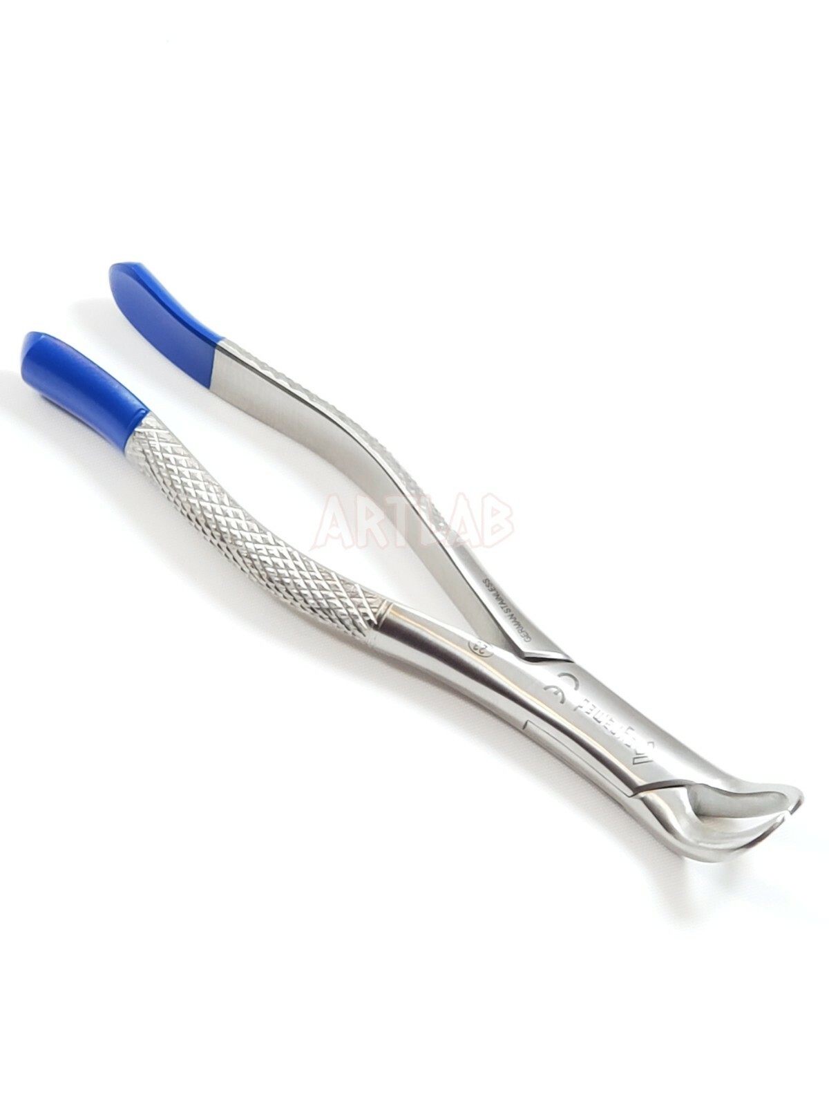 GERMAN COW HORN LOWER MOLAR DENTAL TOOTH EXTRACTION EXTRACTING FORCEPS -23-BLUE
