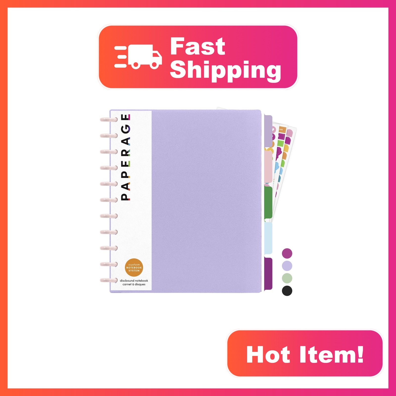 PAPERAGE Lavender Discbound Notebook Large
