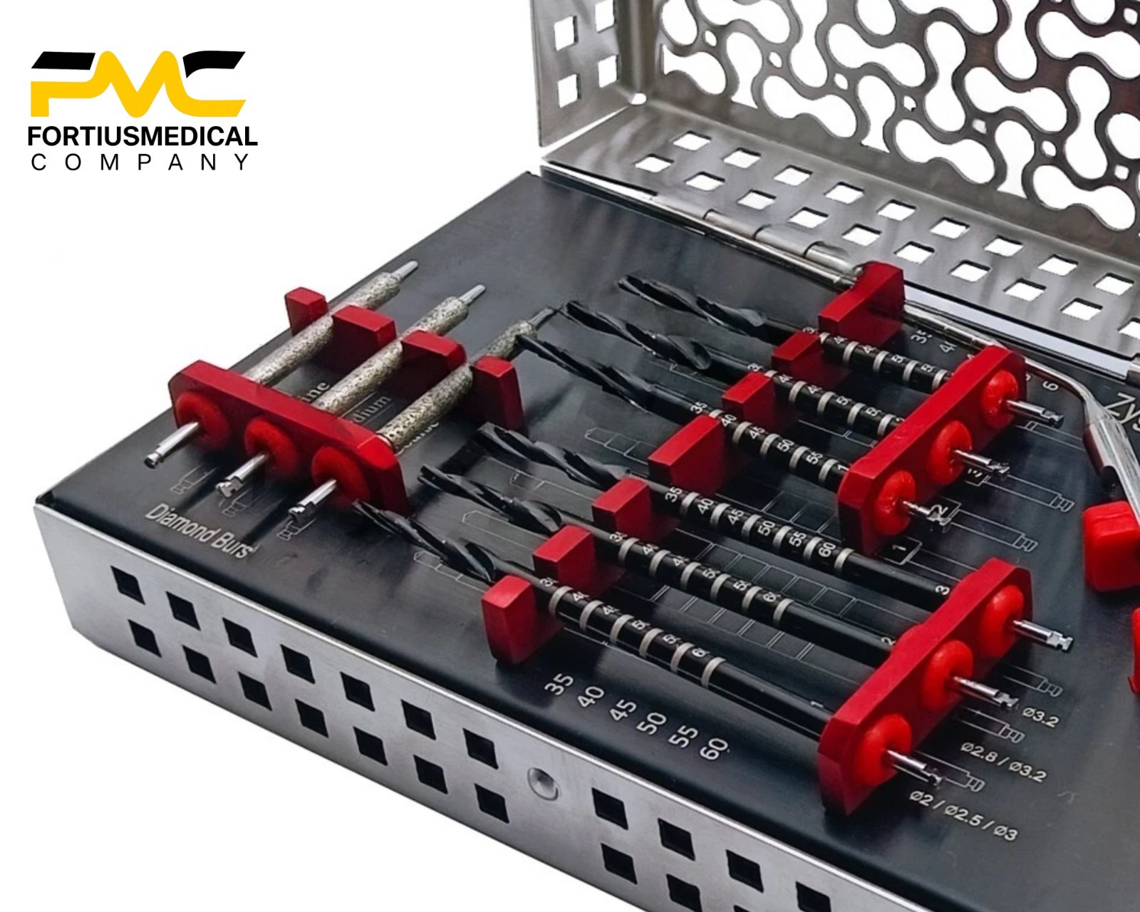 Zygoma 14Pcs Zygomatic Dental Implant Kit Titanium Coated Surgical Drill Set