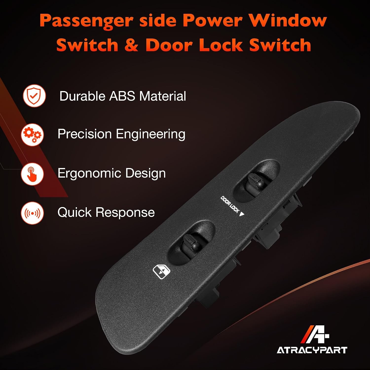 Power Window Switch Passenger Side Front Right Door Lock Glass Control | Compati