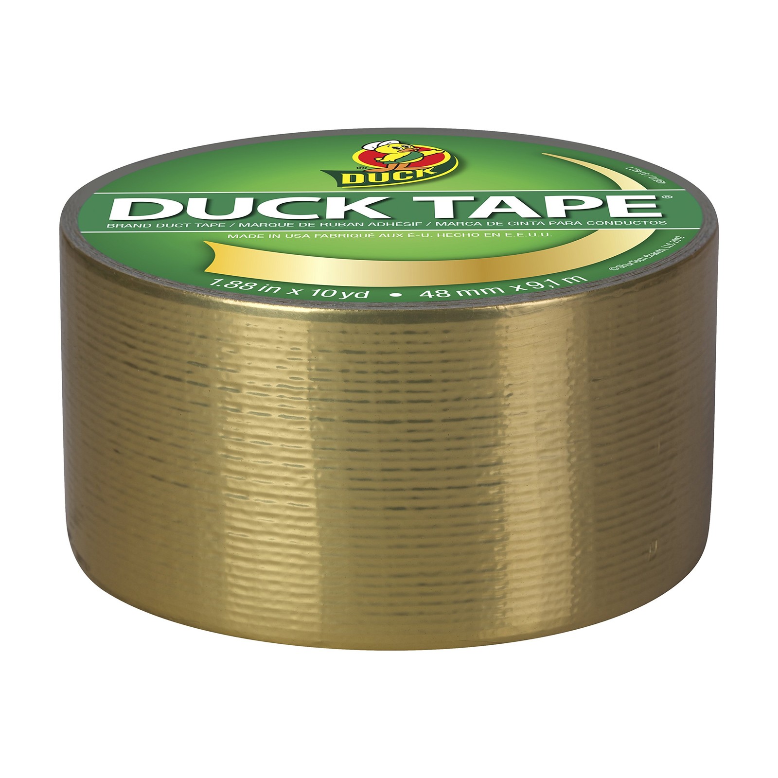 Duck 280748 Duct Tape Single Roll, 1.88 Inches x Metallic Gold