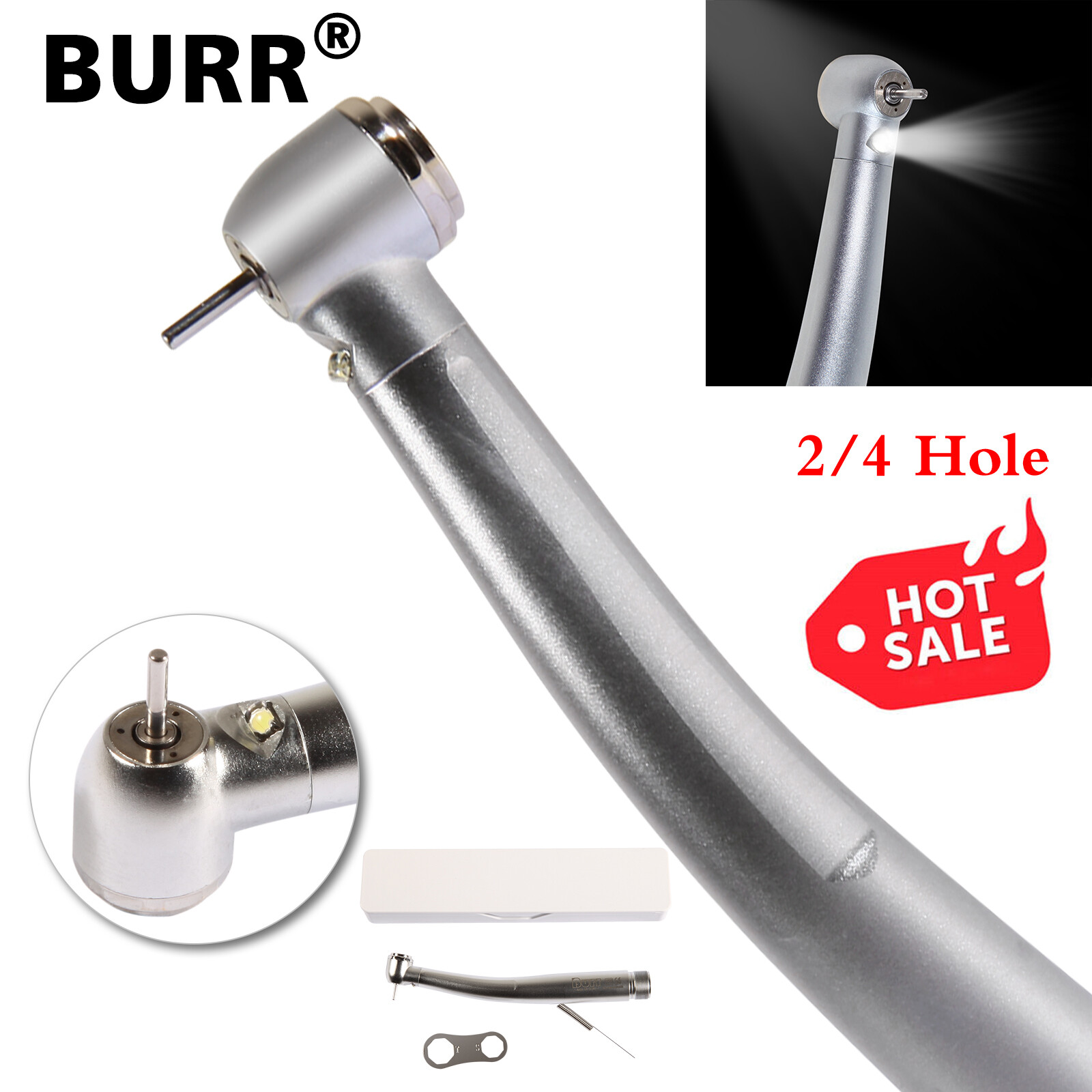KaVo Style Dental LED E-generator Fiber Optic High Speed Handpiece 4Holes