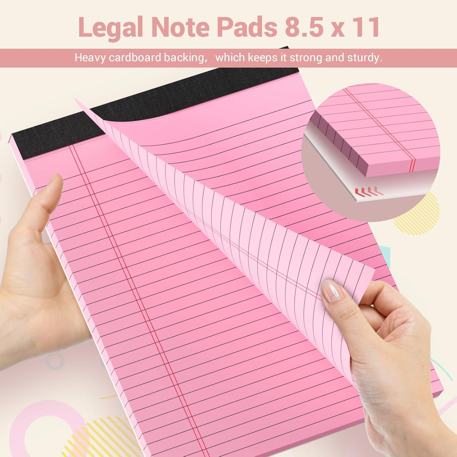 Legal Pads 8.5 x 11 Inch, 6 Pack, Colored Notebook Paper, 8.5 x 11 Colored Legal