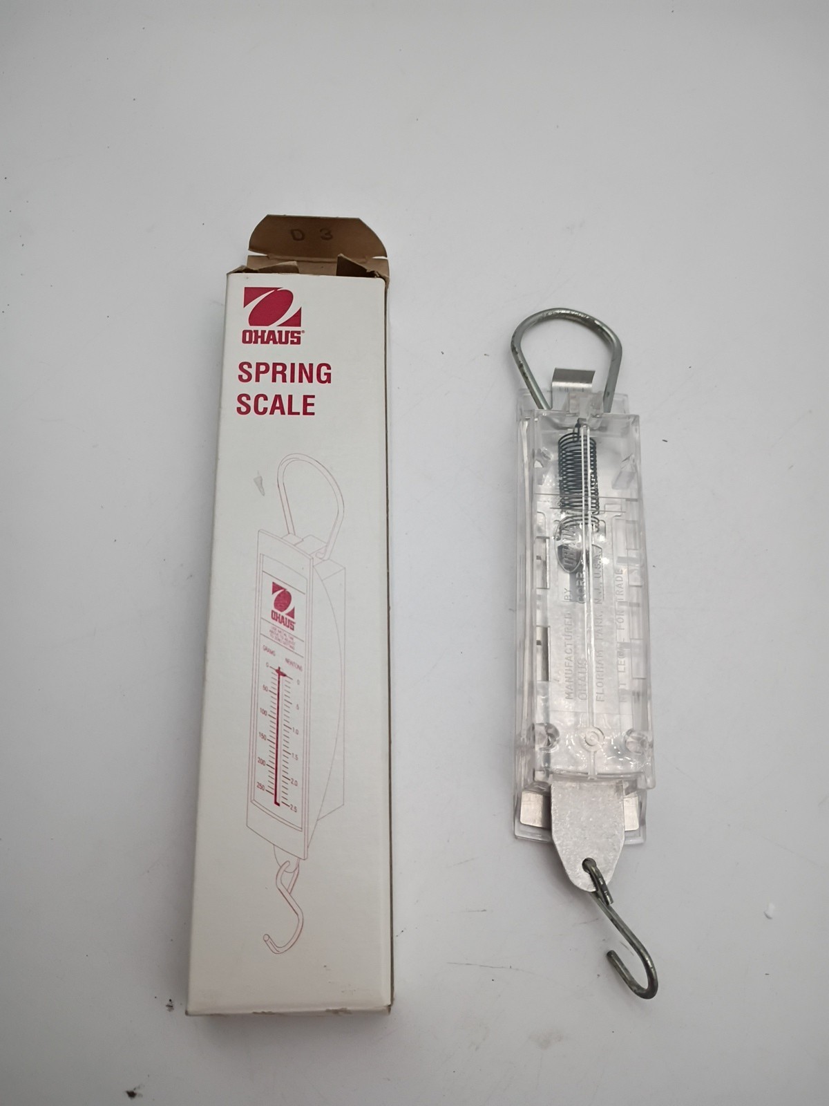 Ohaus 8001-PN Pull Type Spring Scale 0.56lb/2.5n Capacity 0.02lb/0.1n Readabilty