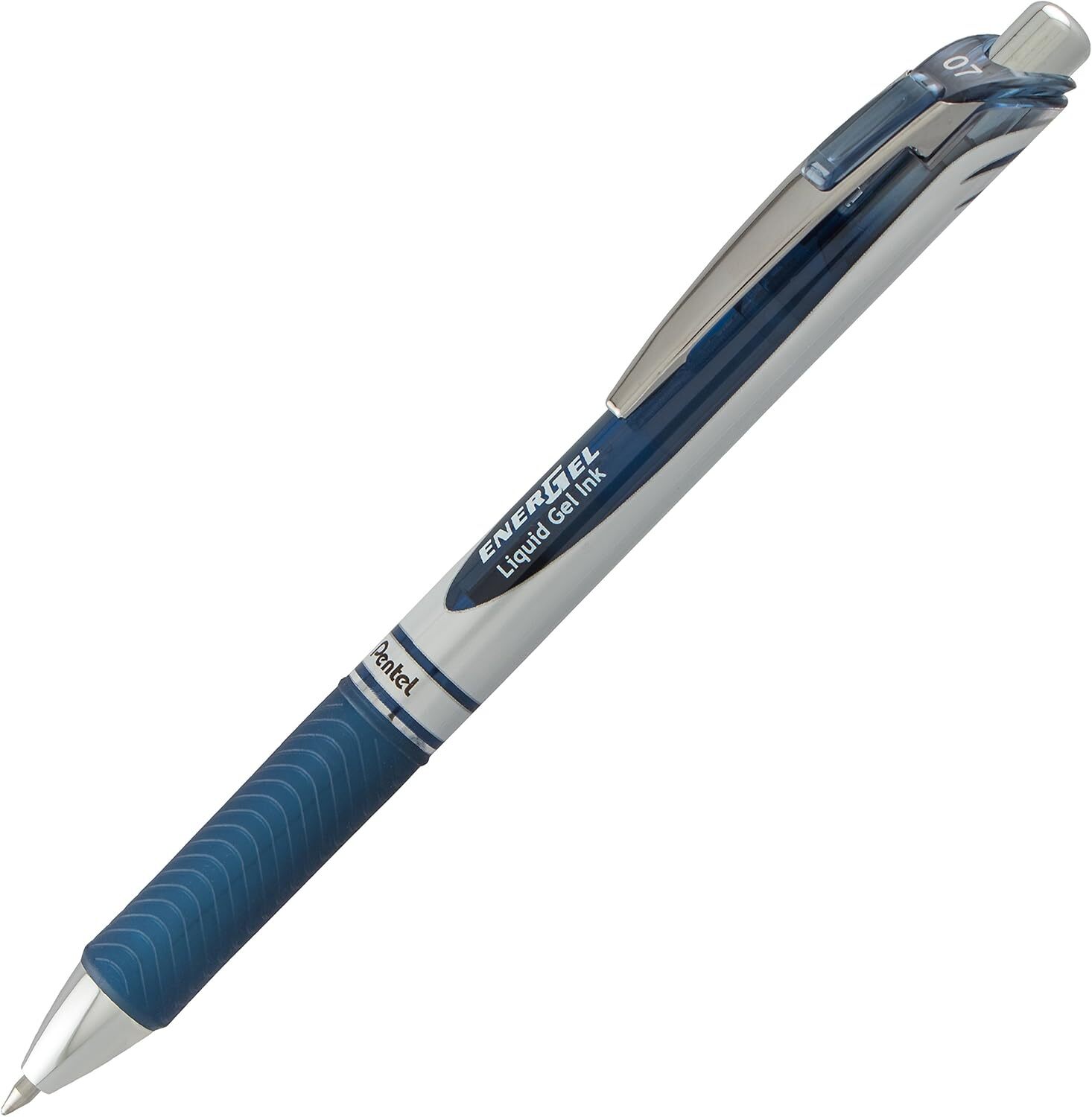 Pentel EnerGel RTX Retractable Liquid Gel Pen, (0.7mm) Metal Tip – Navy Blue Ink