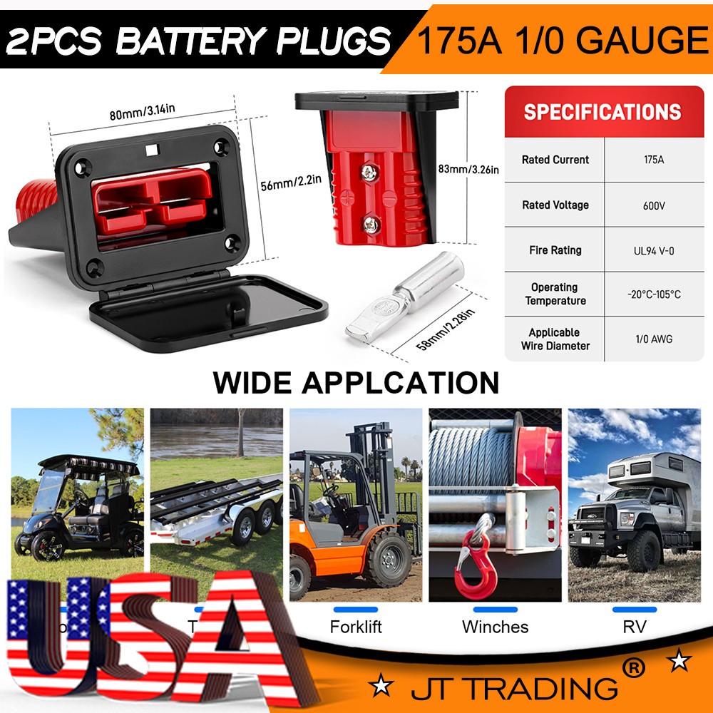 175A/50A Battery Quick Connect Wire Harness Plug Disconnect Winch Connector Kit