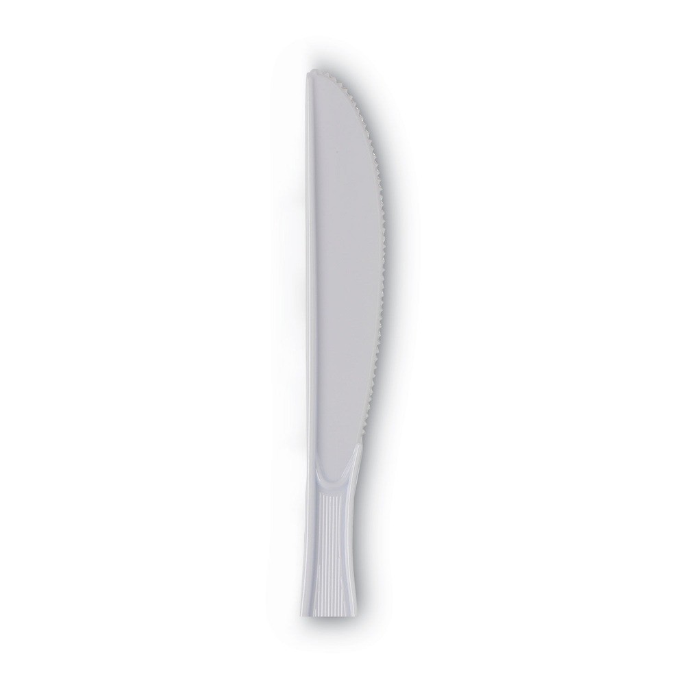 Dixie KM217 Heavy Medium Weight Knives Plastic Cutlery – White (1000/Carton) New