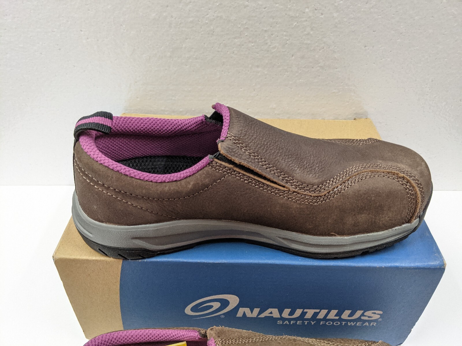 Nautilus Safety Footwear Women’s Slip-on ESD Industrial Shoe Size 7 MED Brown