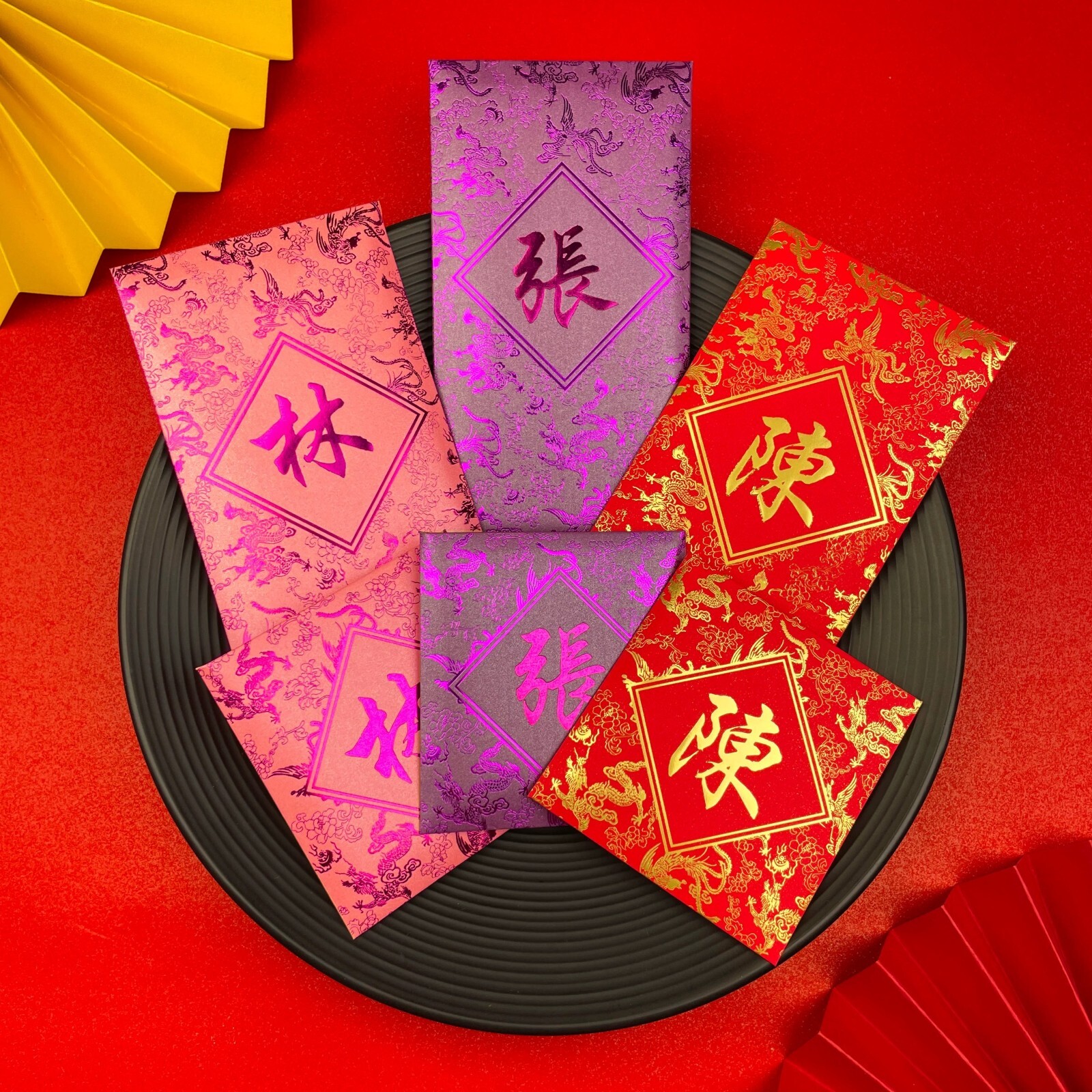 30pcs Customized Surname Red Envelope Creative Hongbao Red Packet Gift Envelopes