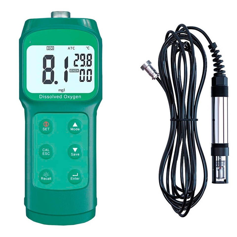 Dissolved Oxygen Meter Water Quality Analyzer with 5 Meters Probe 0.0~30.0mg/L
