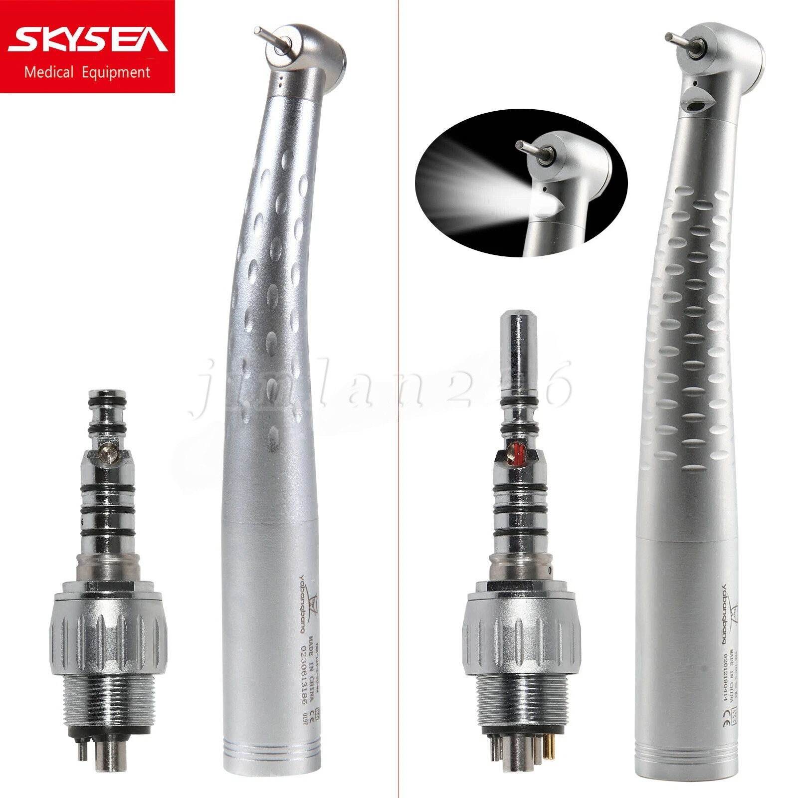 Yabangbang Dental High Speed /LED Fiber Optic Turbine Handpiece Fit KaV 4/6Hole