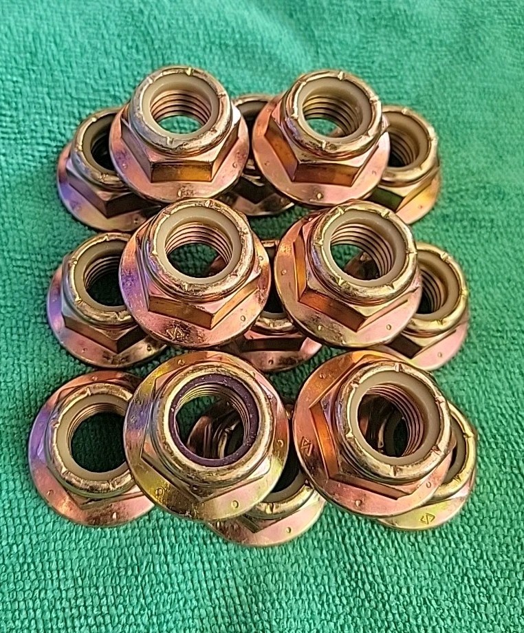 (15) Toplock Flange Nuts 3/4-10 Grade G Yellow Zinc All Metal Locking Nut 8/G