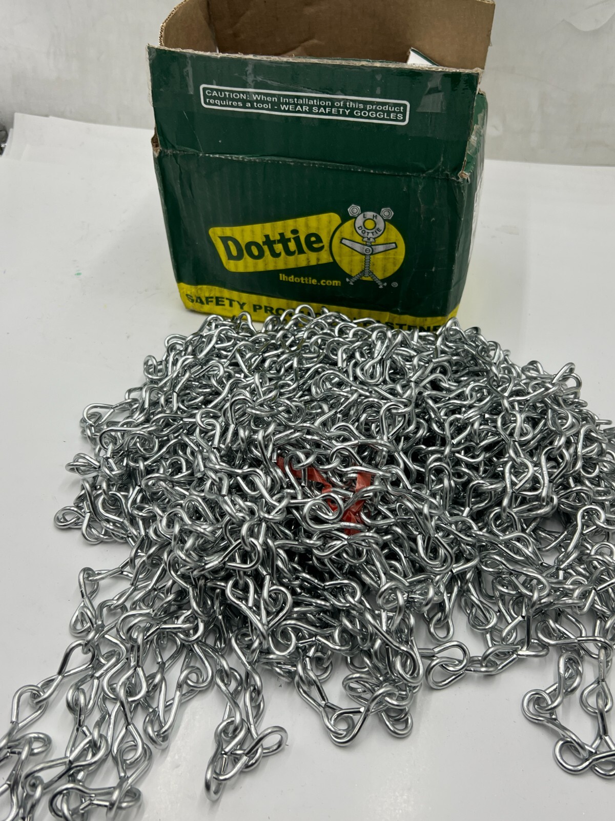 QTY 100 L.H. Dottie #10 Gauge Bright Galvanized Jack Chain Low Carbon Steel