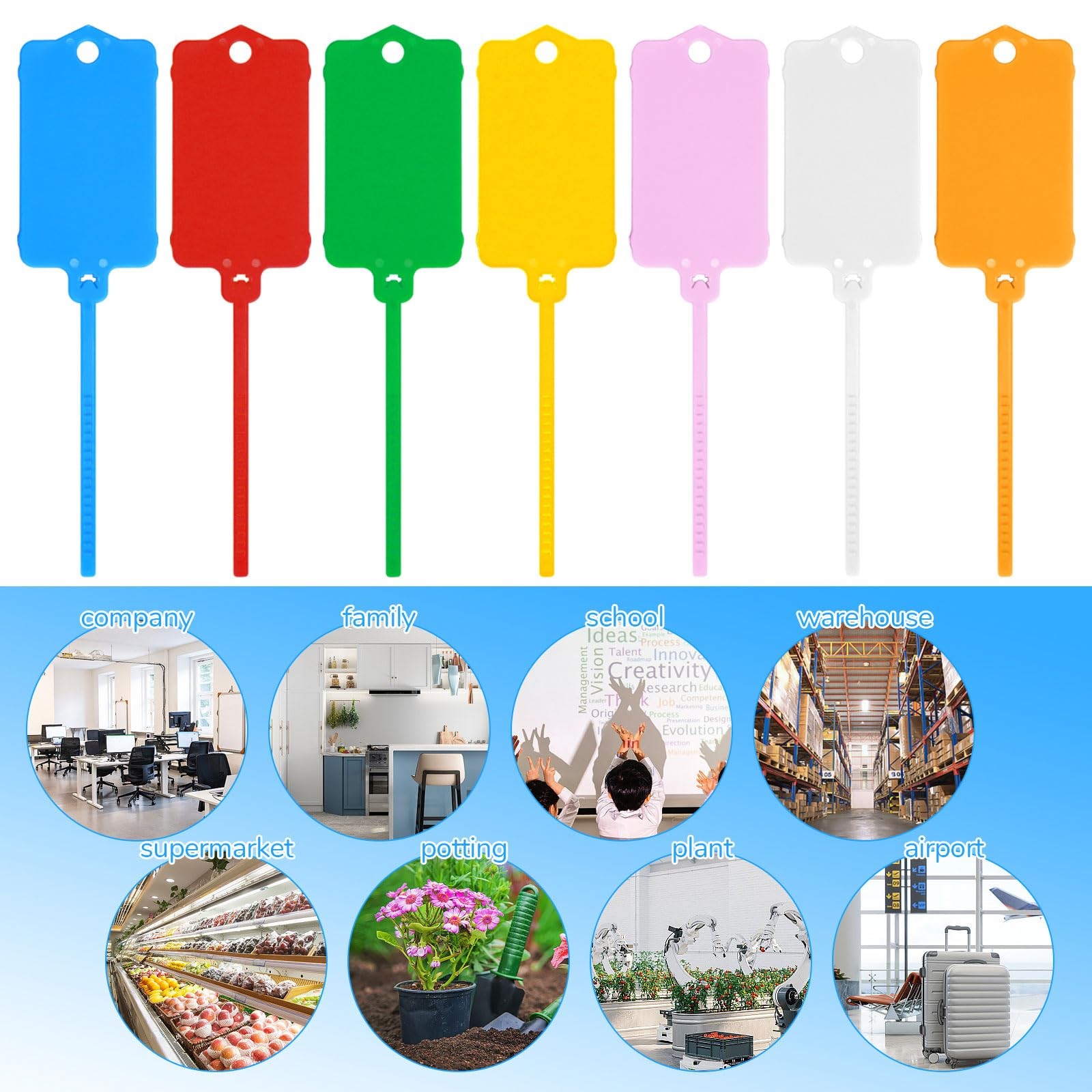 70PCS Plastic Shipping Tags1.46″ x 2.48″ Waterproof Labels Writable Hanging Tags