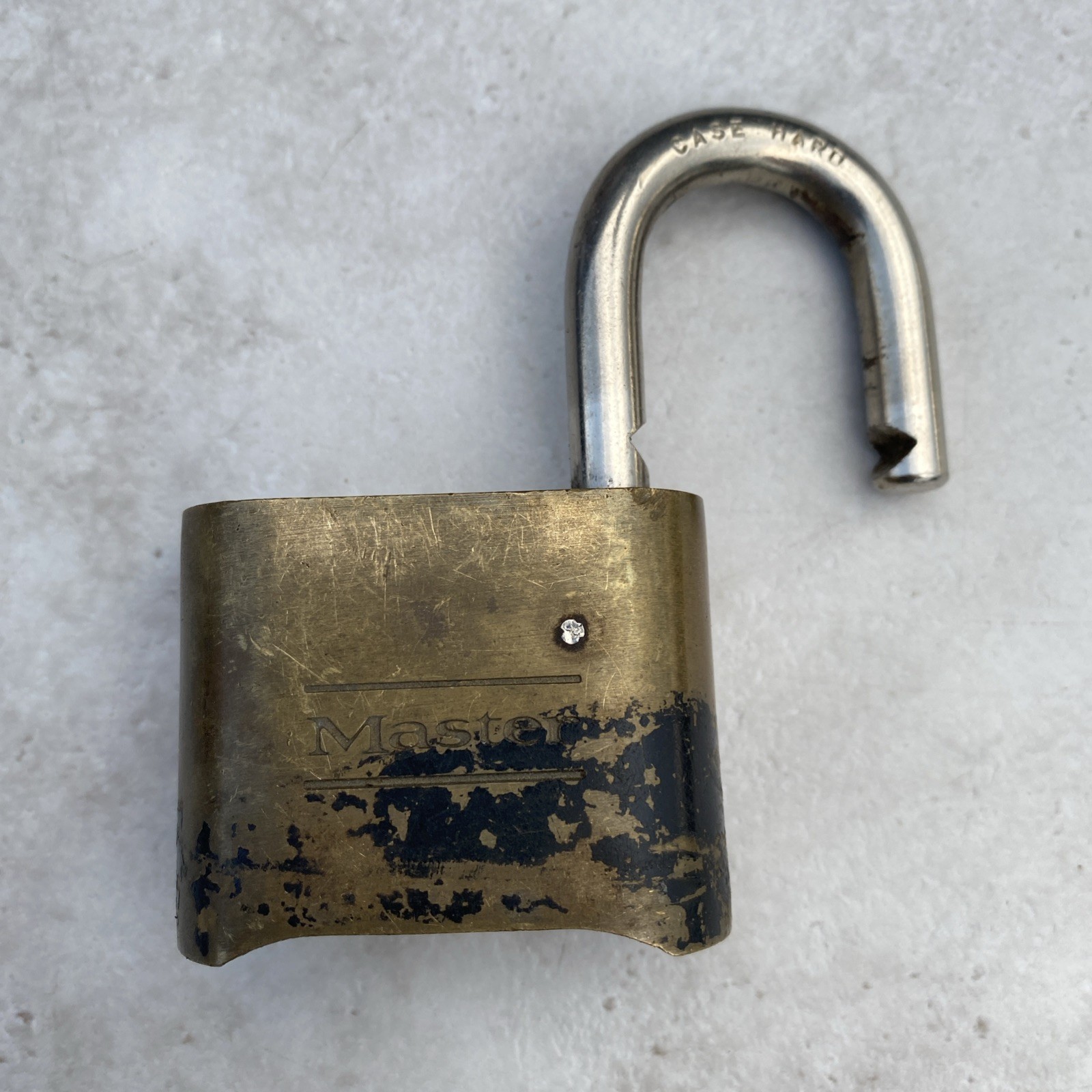 Vtg Master Case Hard Solid Brass 175 4 digit Combination Padlock Unknown Code