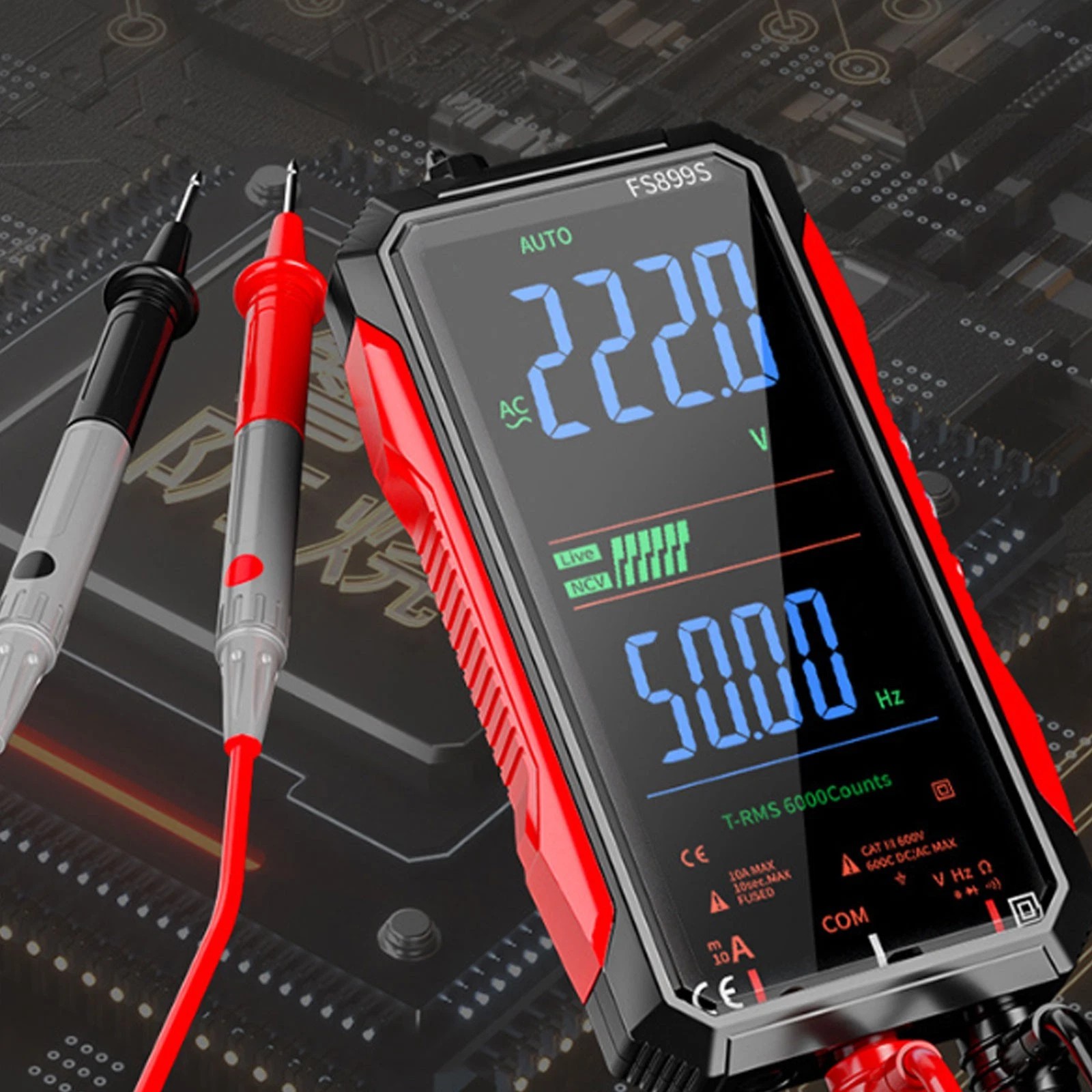 FS899S For Rechargeable Digital Multimeter with Voice Broadcast and Flashlight