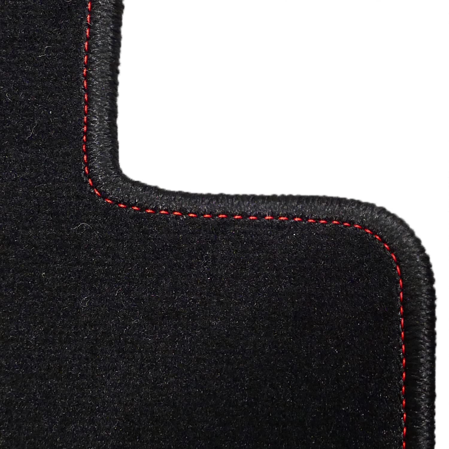4PC Black Carpet Floor Mats Red Stitching 2002-2006 Acura RSX DC Front Rear