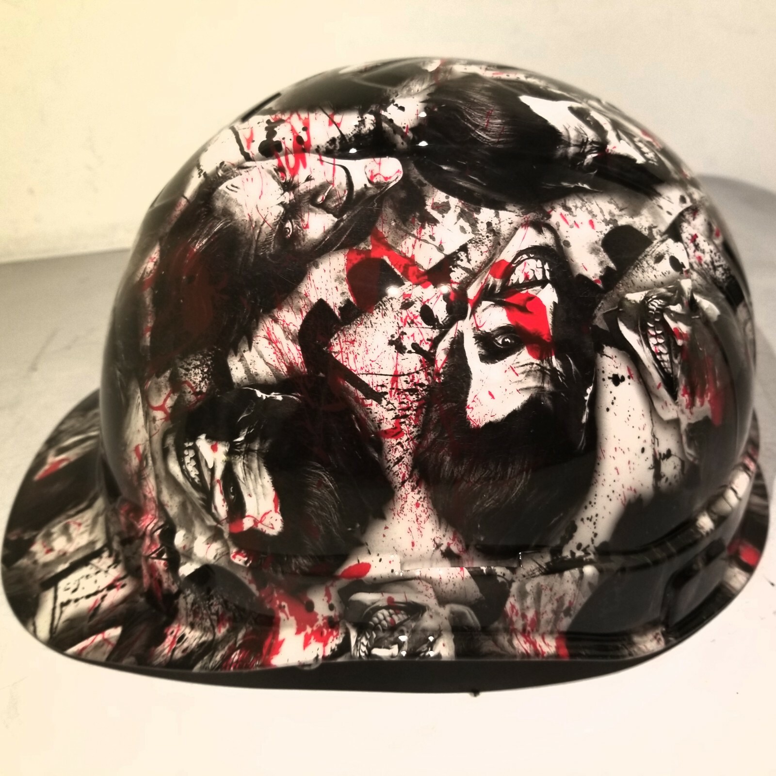 Hard Hat custom hydro dipped , OSHA approved CAP STYLE, BLOODY SINISTER JOKER