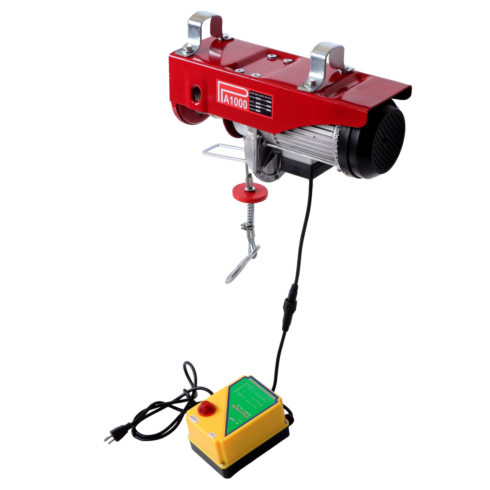 2200LBS 1600W Electric Steel Wire Winch with Wireless Remote Control 328ft/100m
