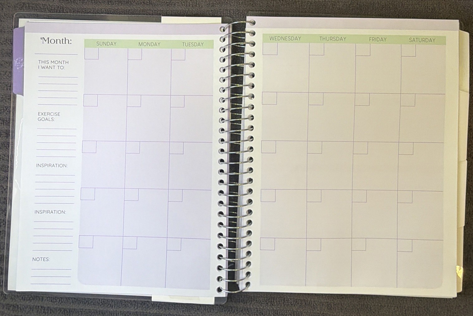 Pembrook 12 Month Wellness Planner Fitness Workout Tracker Book Journal Undated