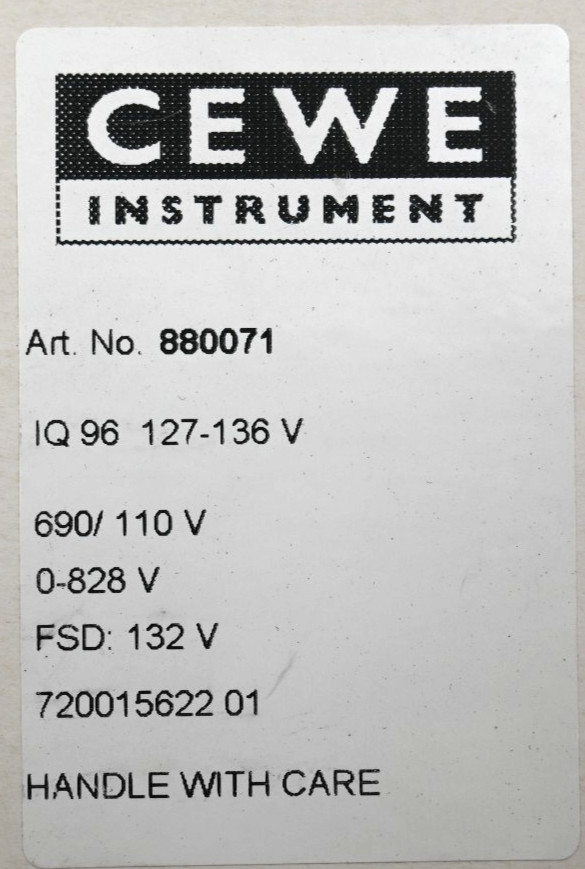 CEWE INSTRUMENT IQ 96 | IQ96 VOLTMETER 880071