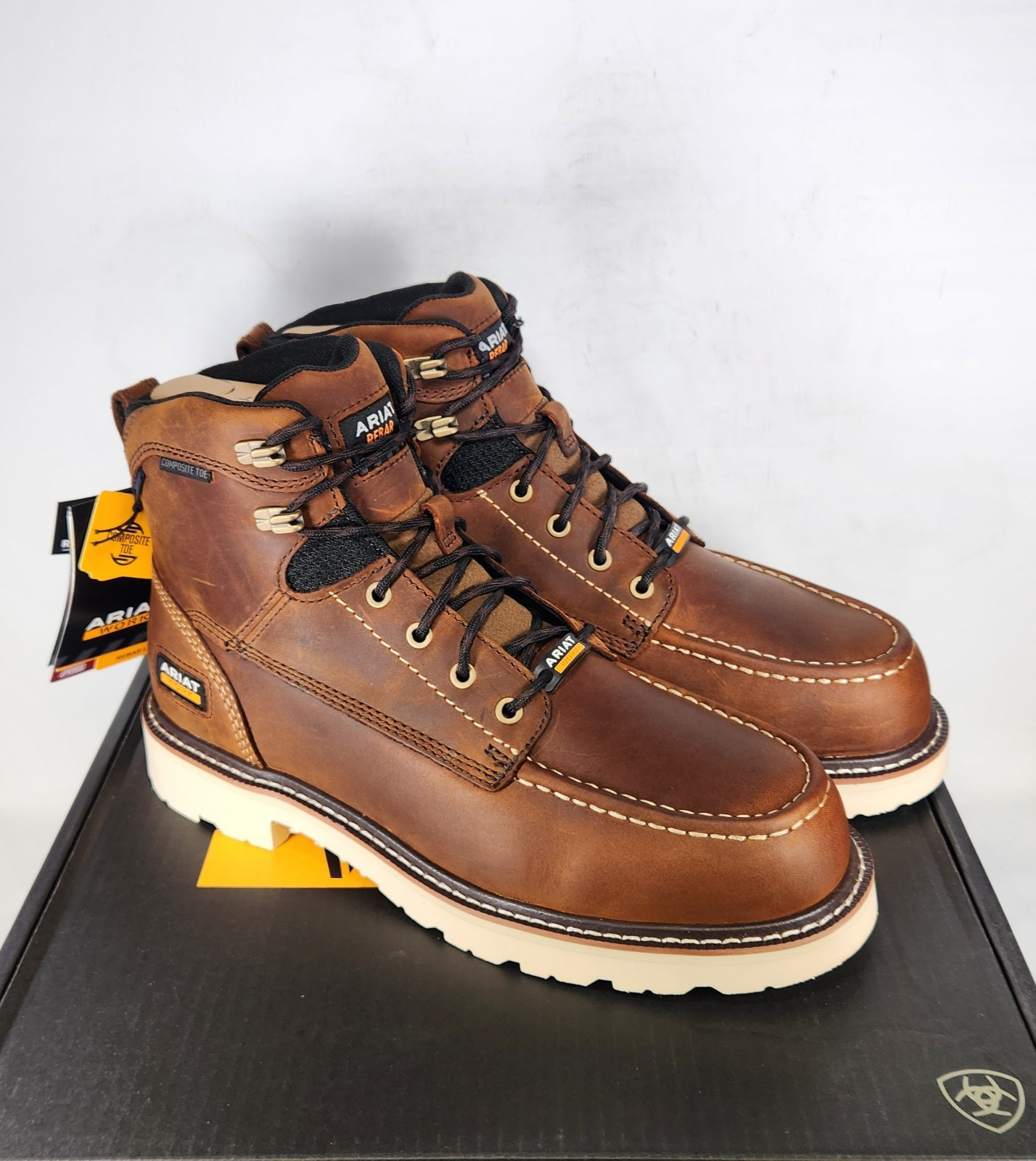 9 MEN – Ariat Rebar Lift 6″ H2O – COMP TOE / WP/ EH – Brown LEATHER- 10046876