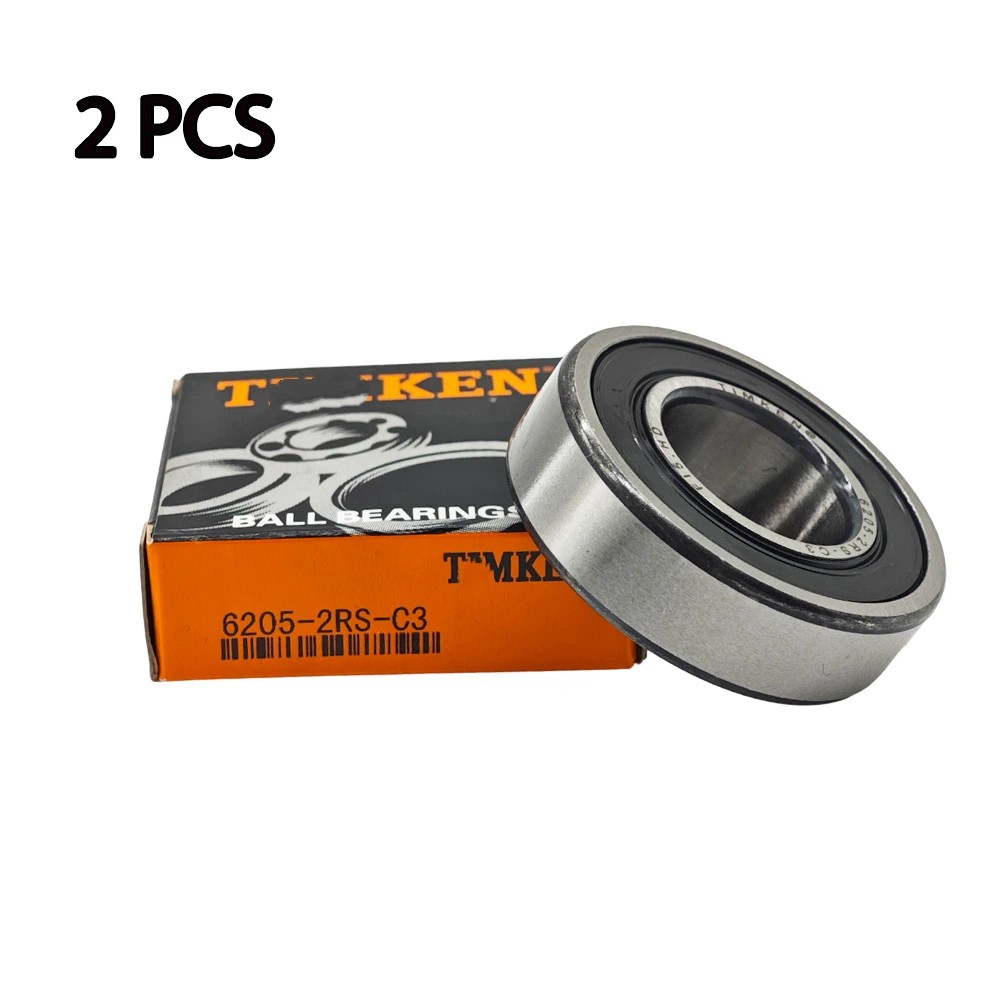 2 PACK Double Rubber Seal Bearings 6205RS Fit For TIMKEN 6205-2RS C3 25X52X15MM