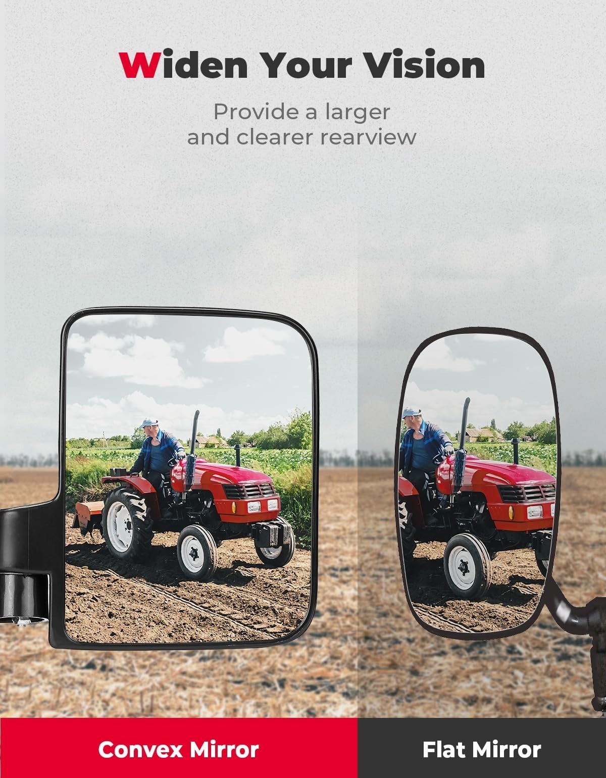 KEMIMOTO Magnetic Tractor Side Mirrors 7.1×5.3 Inch 2pcs