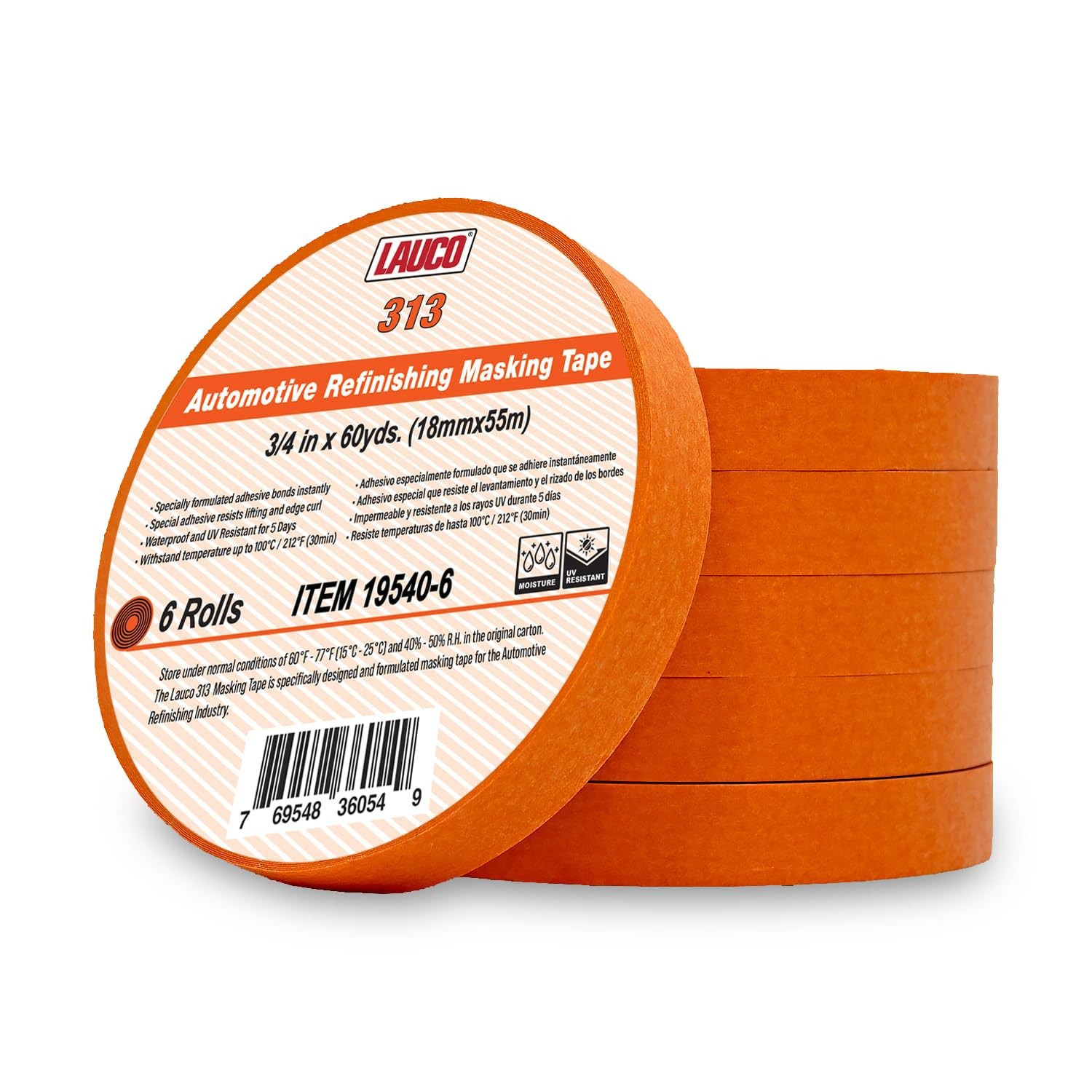 LAUCO Orange Automotive Refinishing Masking Tape – Autobody Painter’s Tape,