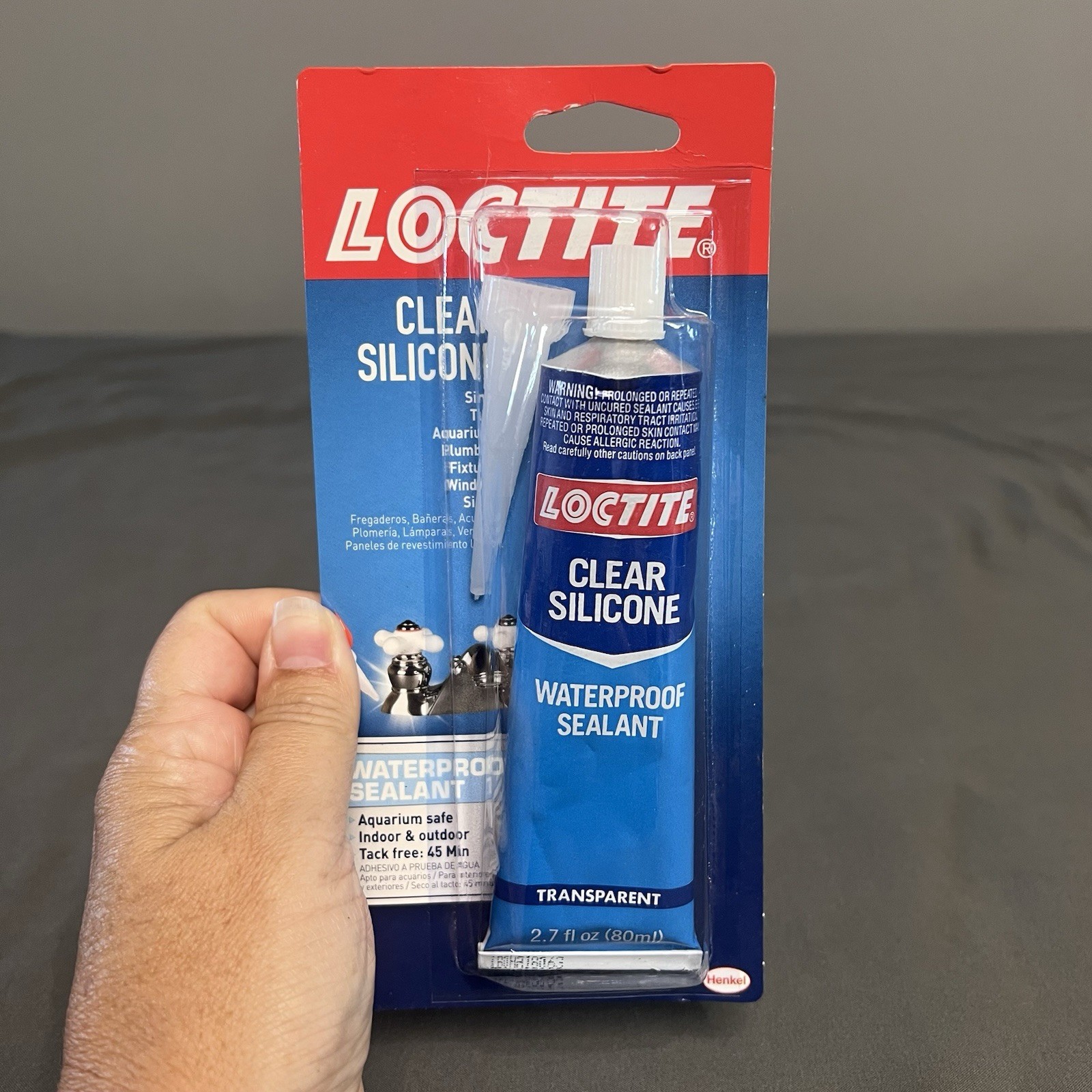 New Loctite Clear Silicone Waterproof Sealant 2.7 Oz 908570