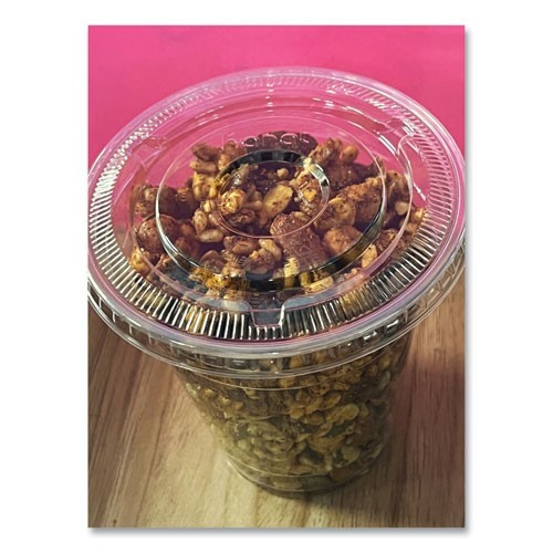 Karat PET Lids, No Hole Flat Lid, 12-24 oz Cups, Plastic, Clear, 2,000/Carton