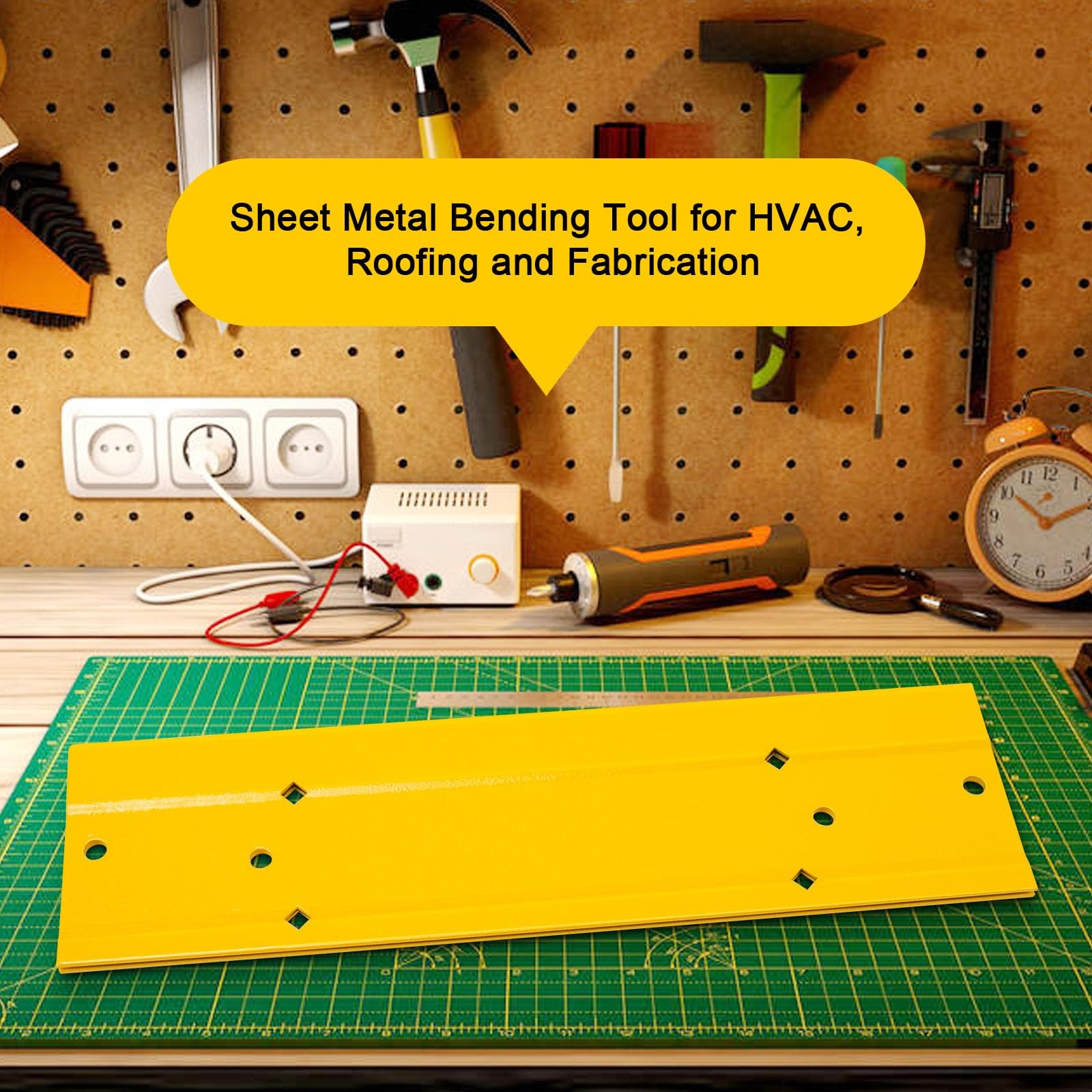 12 Inch Sheet Metal Bending Tool, Duct Bender Hand Folding 12 Inch, Yellow
