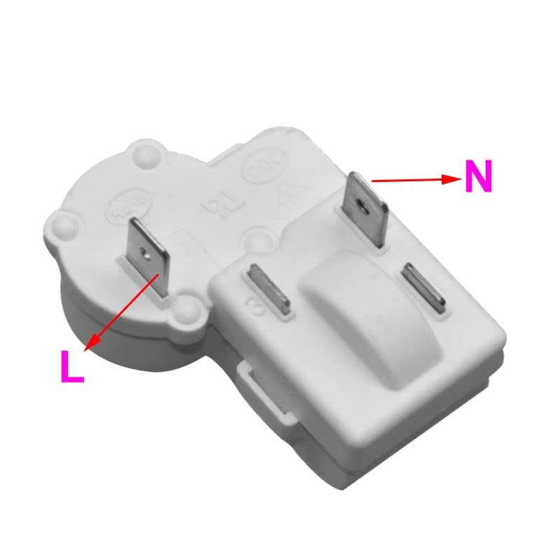 2Pin Refrigerator Compressor PTC Starter Relay Over 1.77×1.26×1.07inch, White
